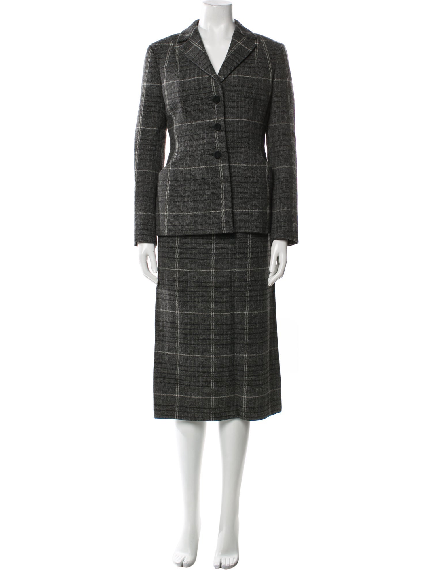 Christian Dior Wool Plaid Print Denim Jacket