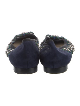 Christian Dior Mesh Crystal Embellishments Ballet Flats