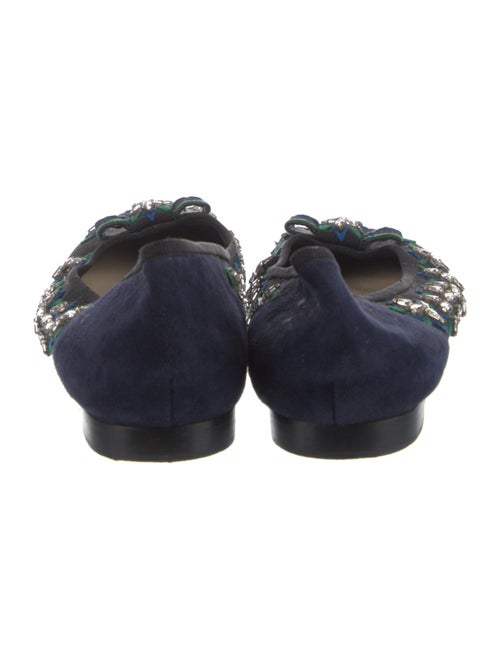 Christian Dior Mesh Crystal Embellishments Ballet Flats