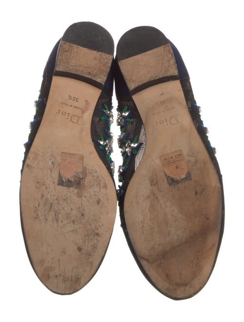 Christian Dior Mesh Crystal Embellishments Ballet Flats