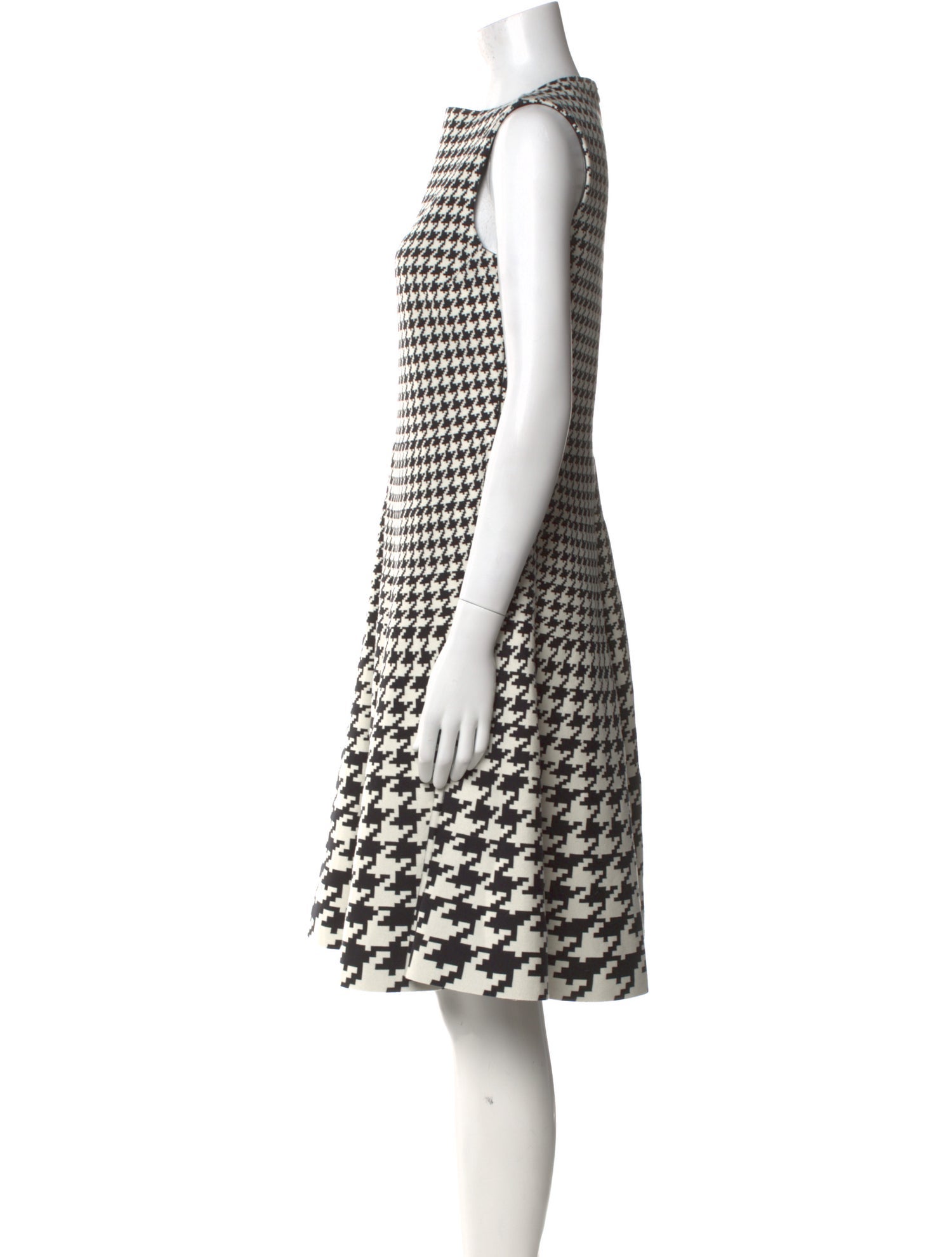 Christian Dior Houndstooth Print Knee-Length Dress