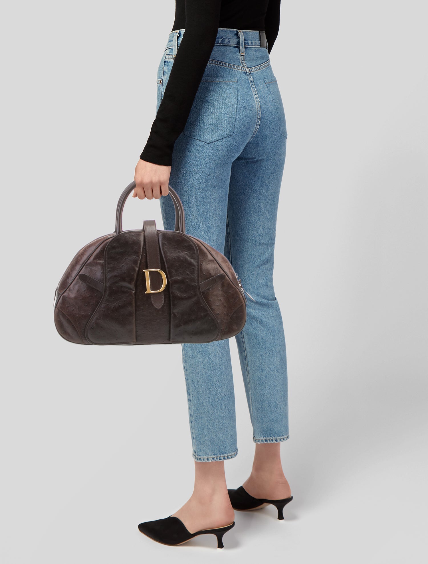 Christian Dior Ostrich Saddle Vintage