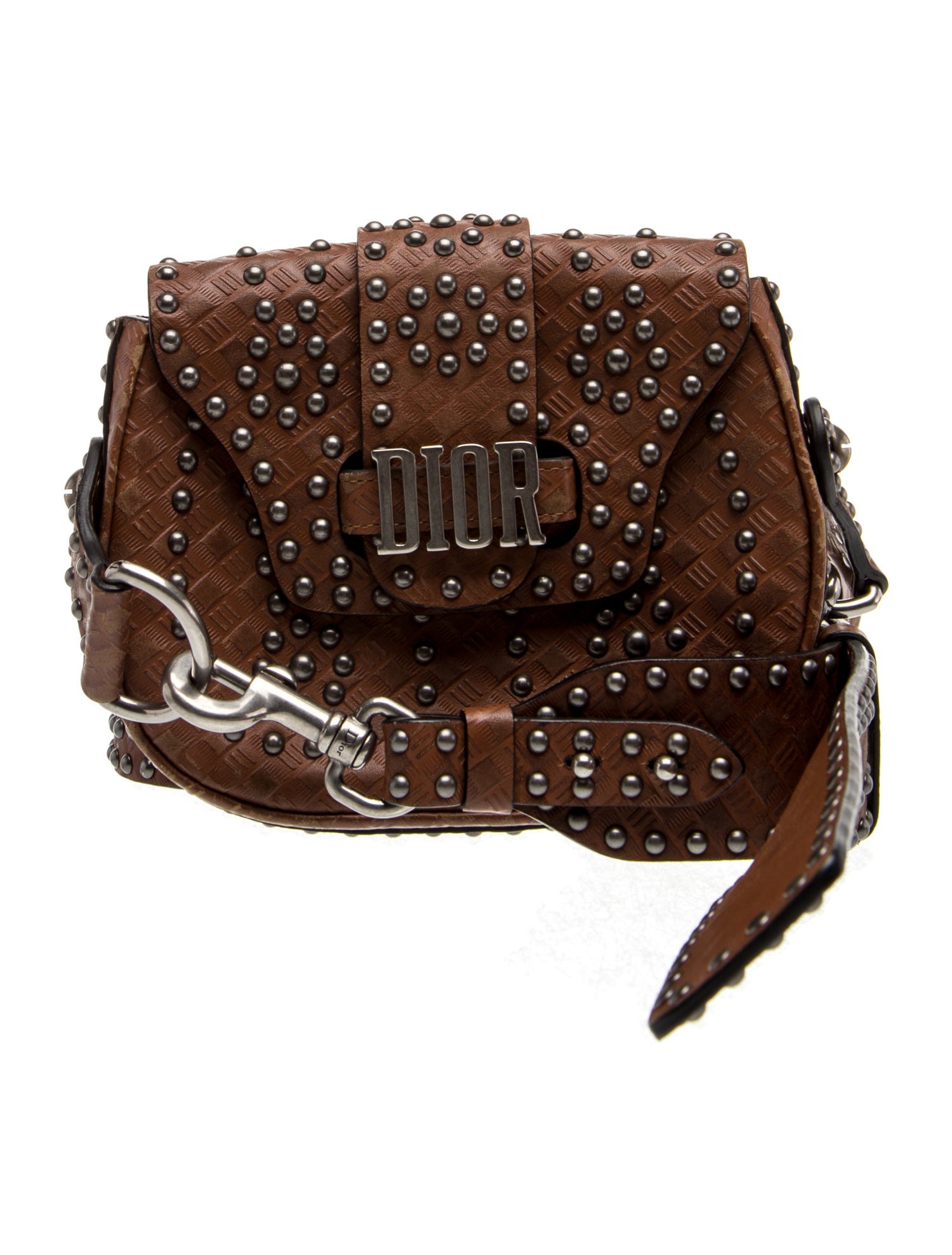 Christian Dior Leather D-Fence Saddle Bag
