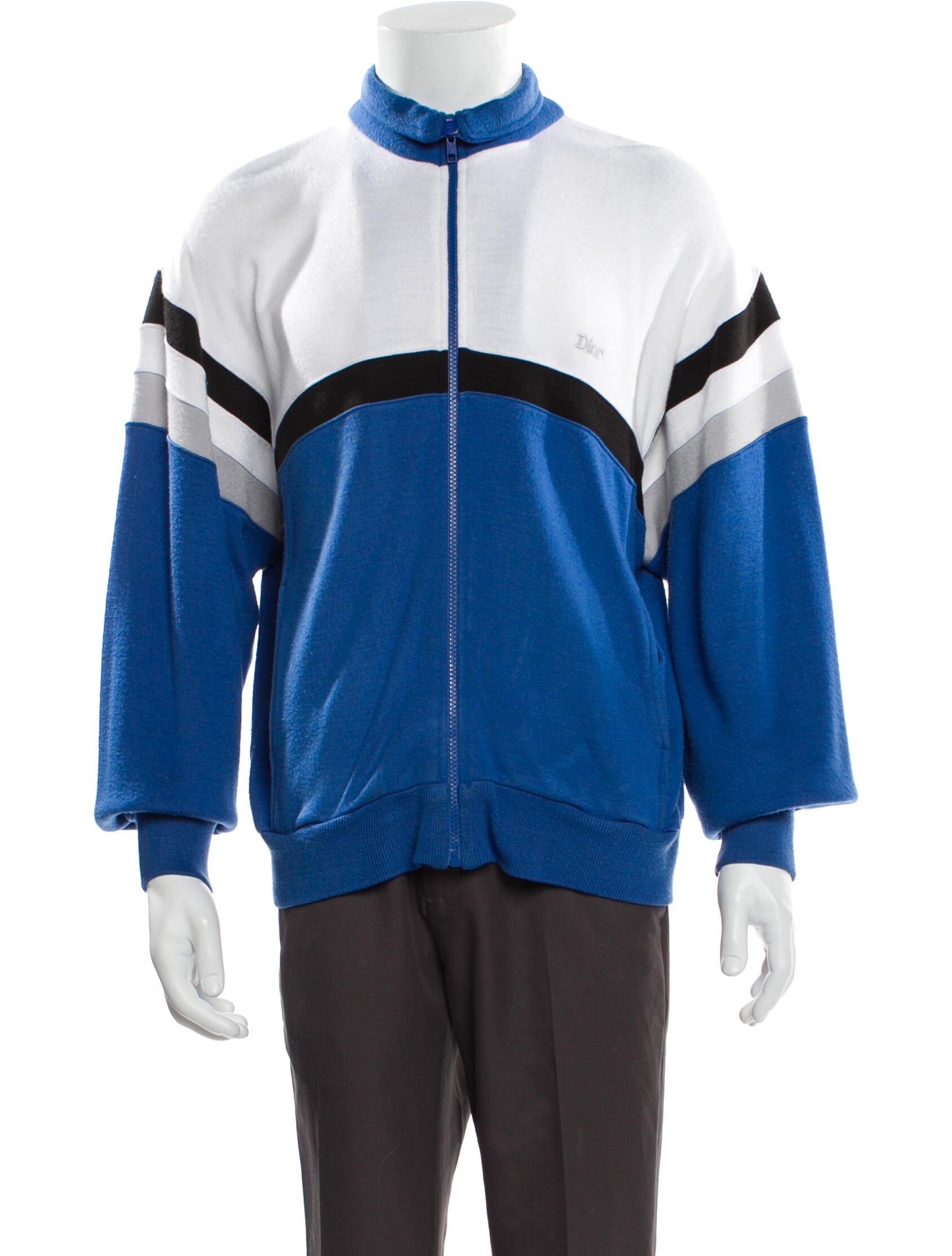 Christian Dior Monsieur Vintage Colorblock Pattern Sweatshirt