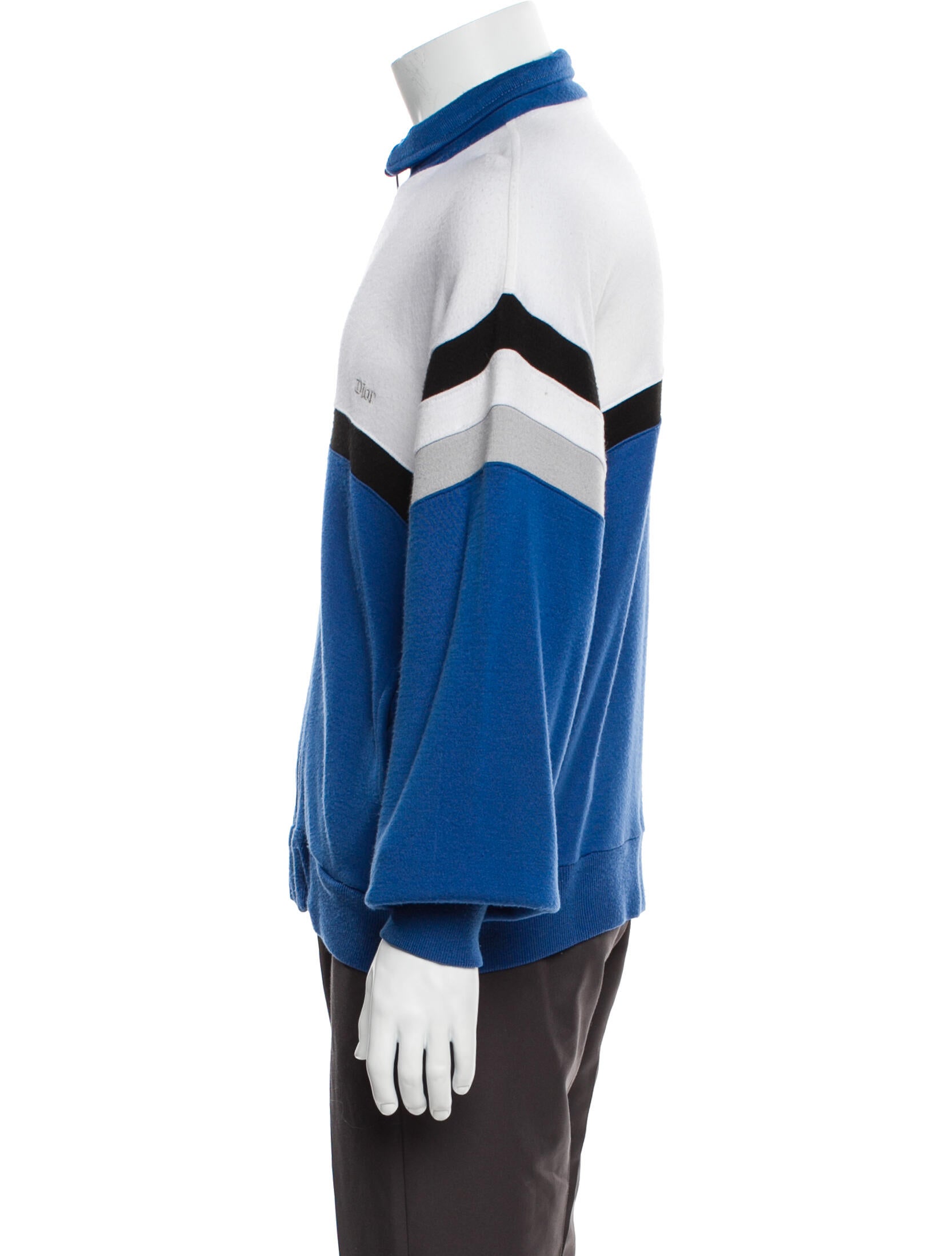 Christian Dior Monsieur Vintage Colorblock Pattern Sweatshirt