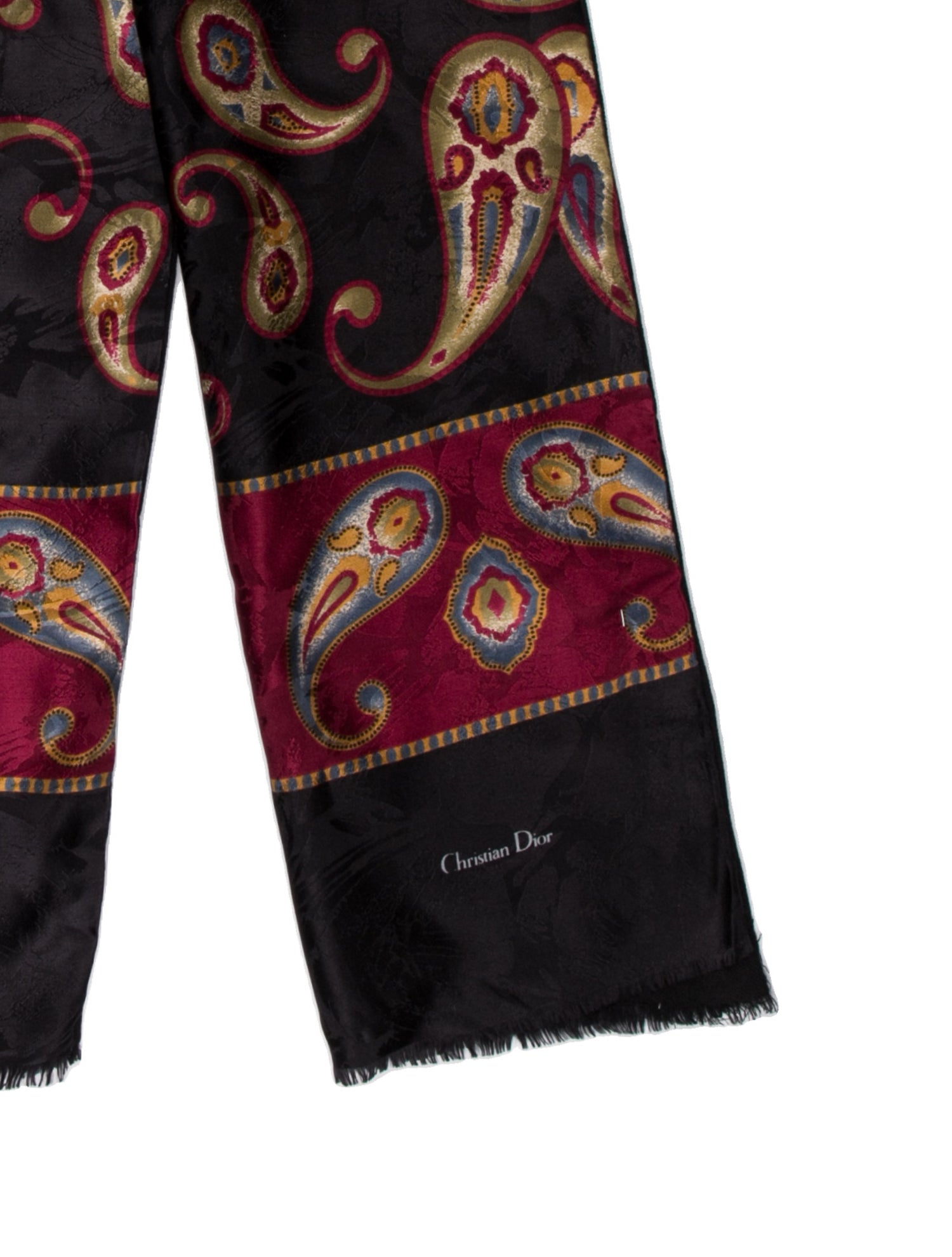 Christian Dior Silk Paisley Print Scarf