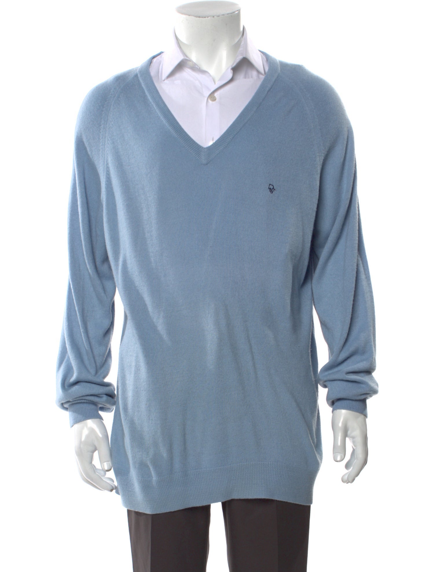 Christian Dior V-Neck Long Sleeve Pullover