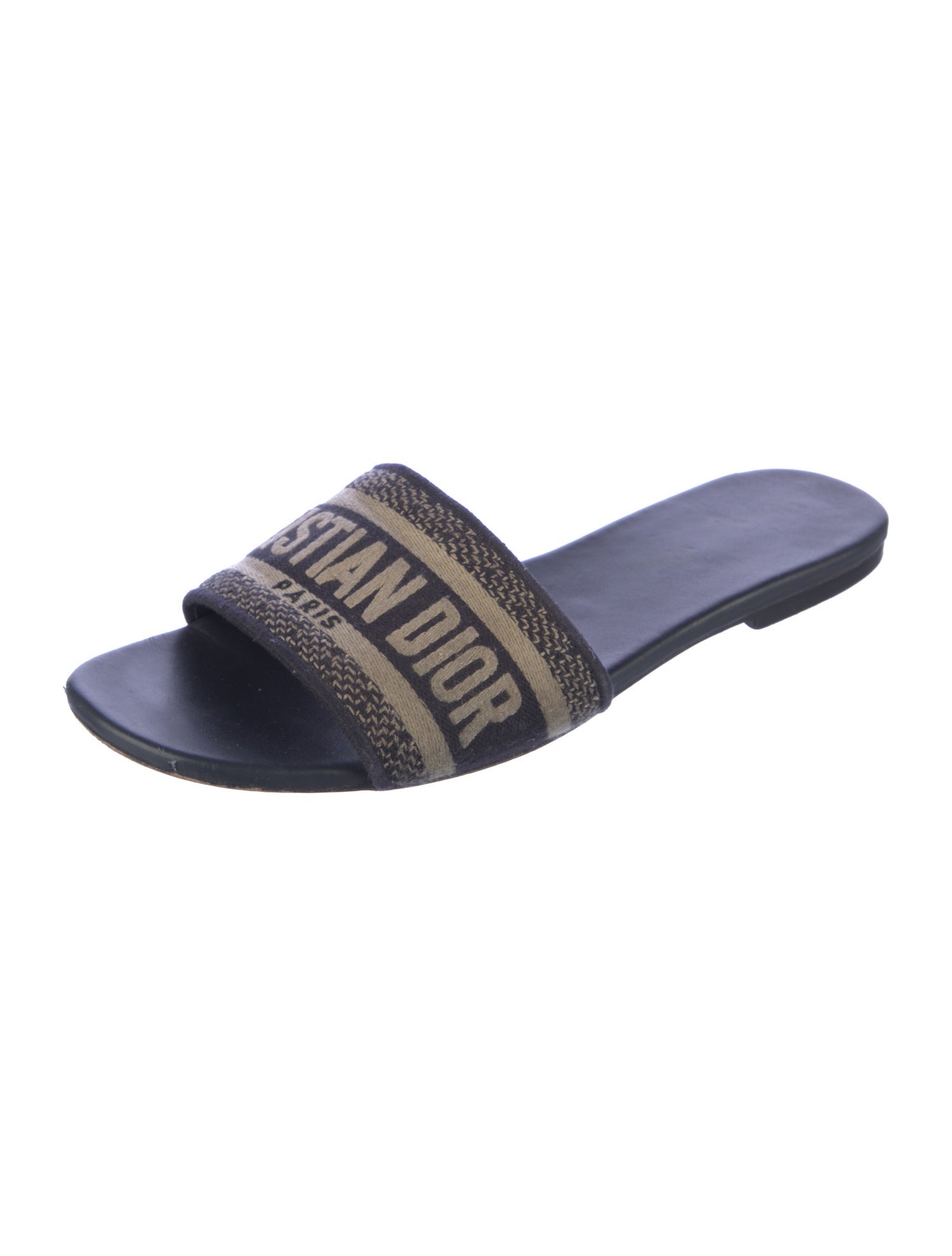Christian Dior Printed Embroidered Accent Slides