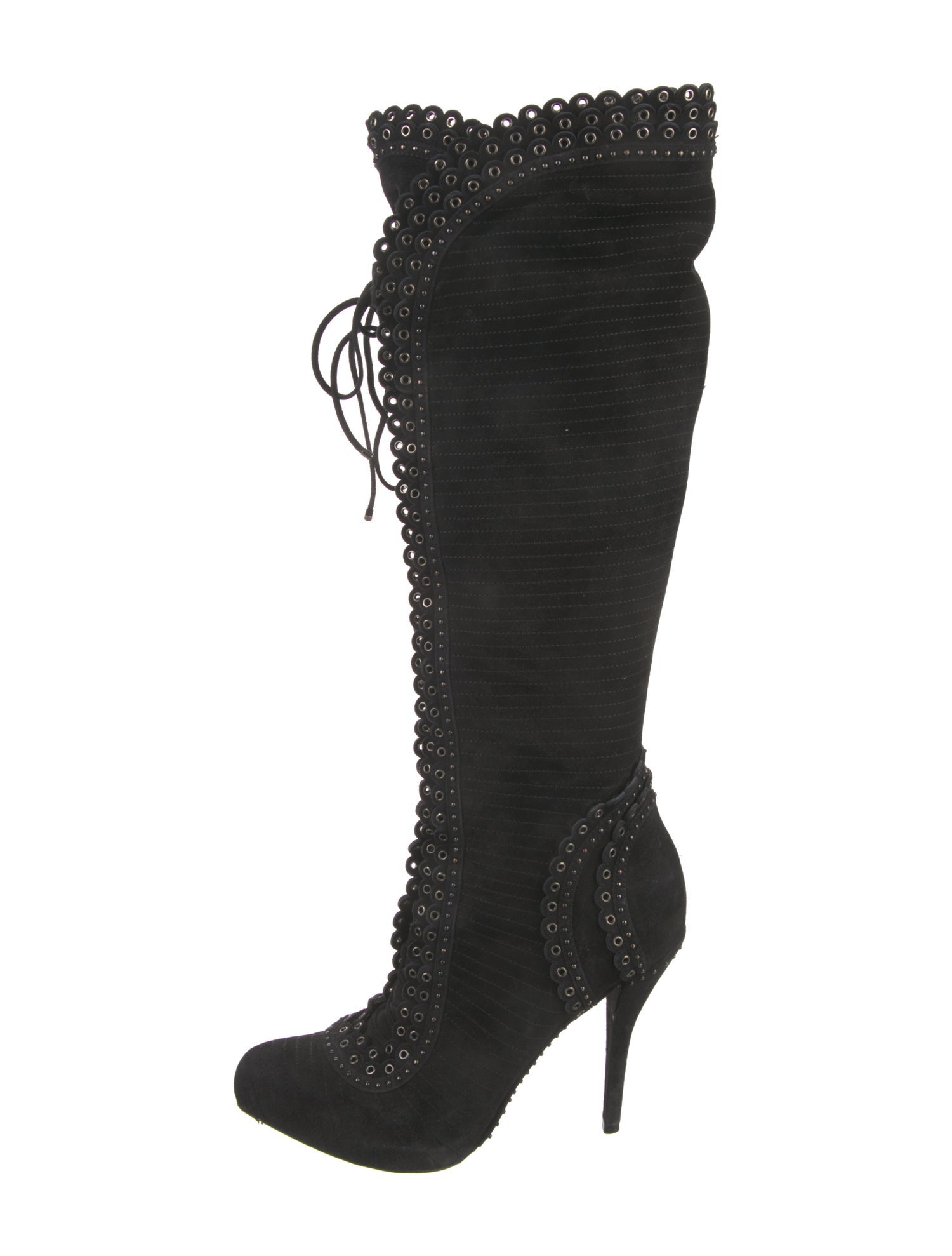 Christian Dior Suede Lace-Up Boots