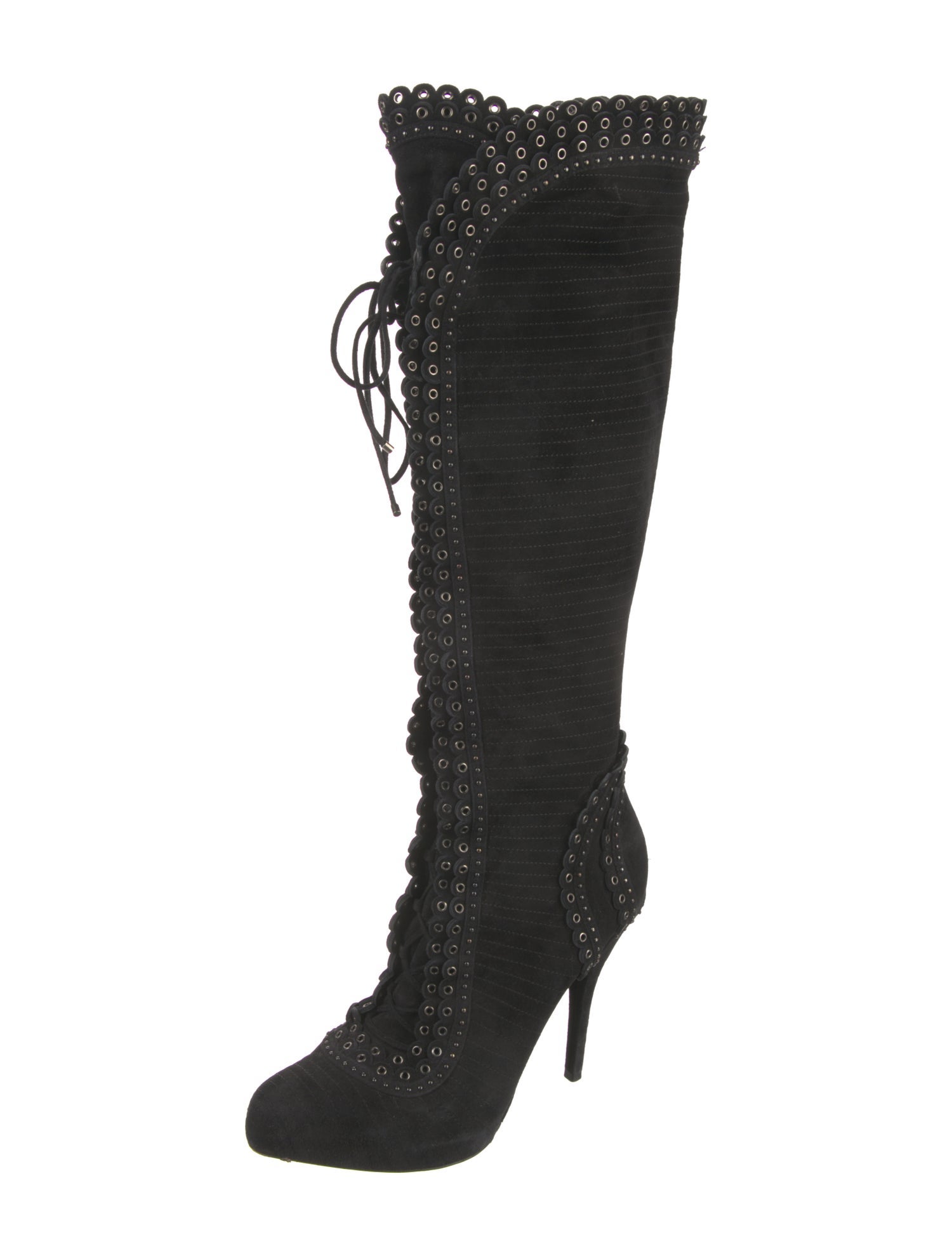 Christian Dior Suede Lace-Up Boots