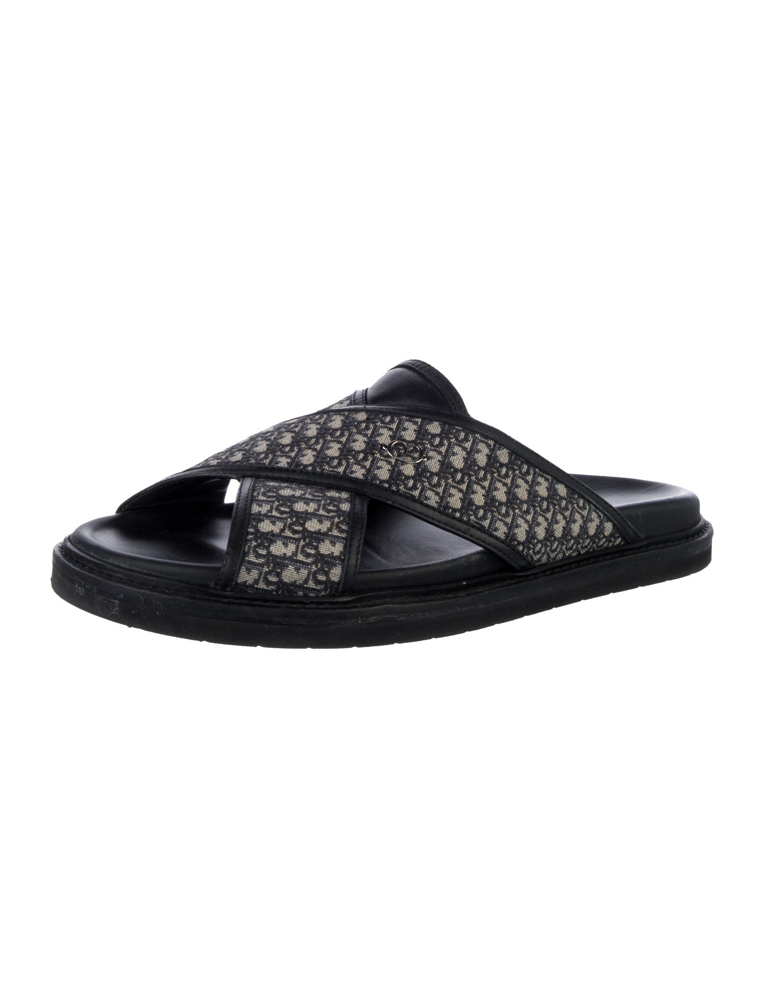 Christian Dior Oblique Jacquard Canvas Slides