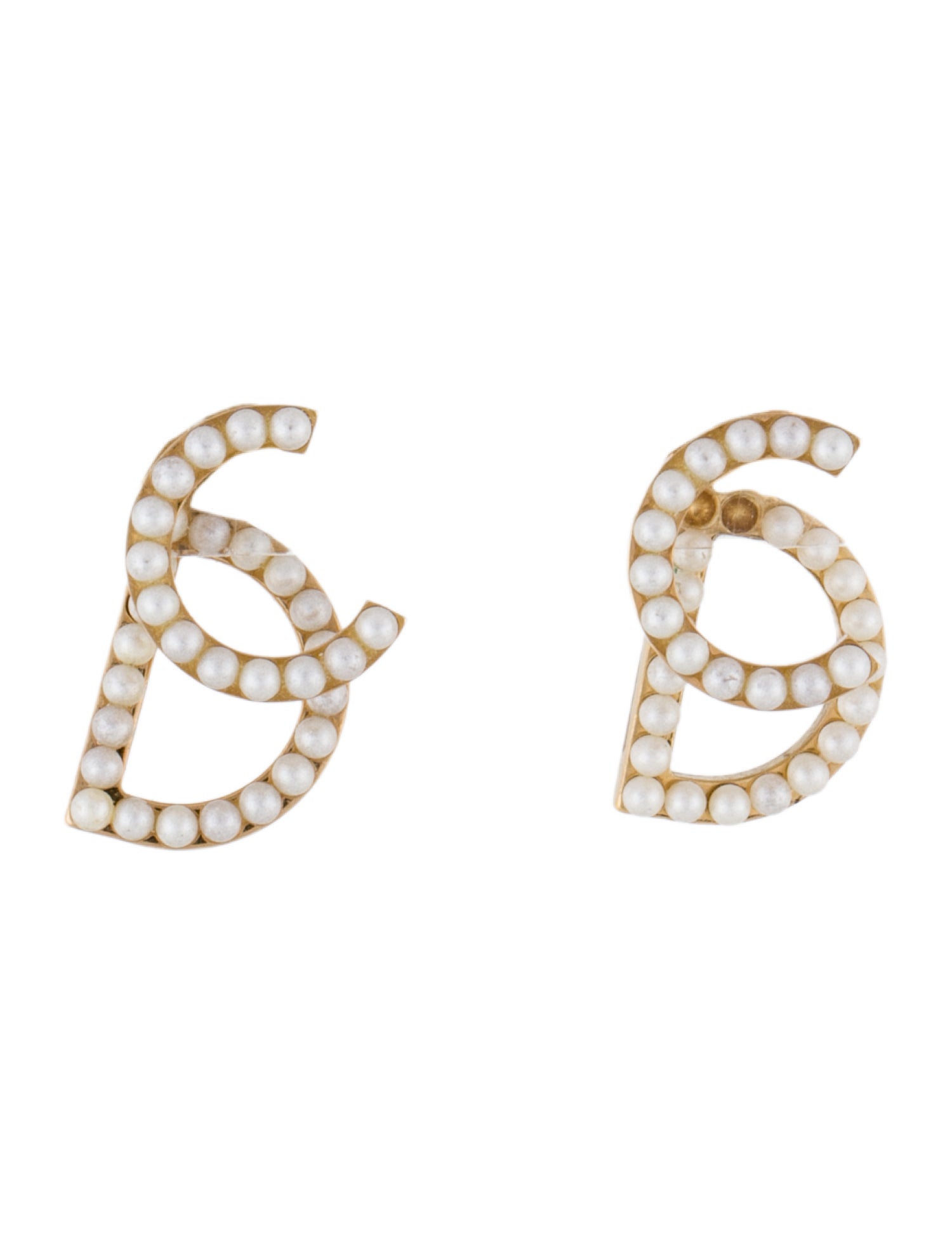 Christian Dior Faux Pearl Your Dior Stud Earrings