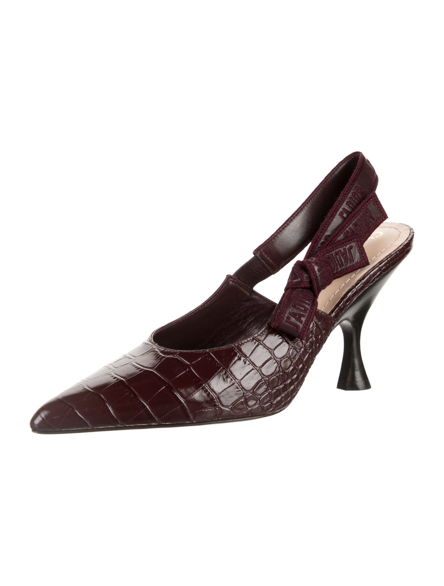 Christian Dior Leather Printed Slingback Pumps