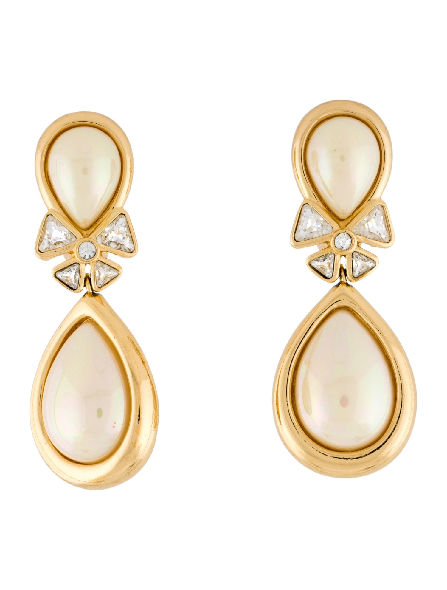 Christian Dior Vintage Faux Pearl Drop Earrings