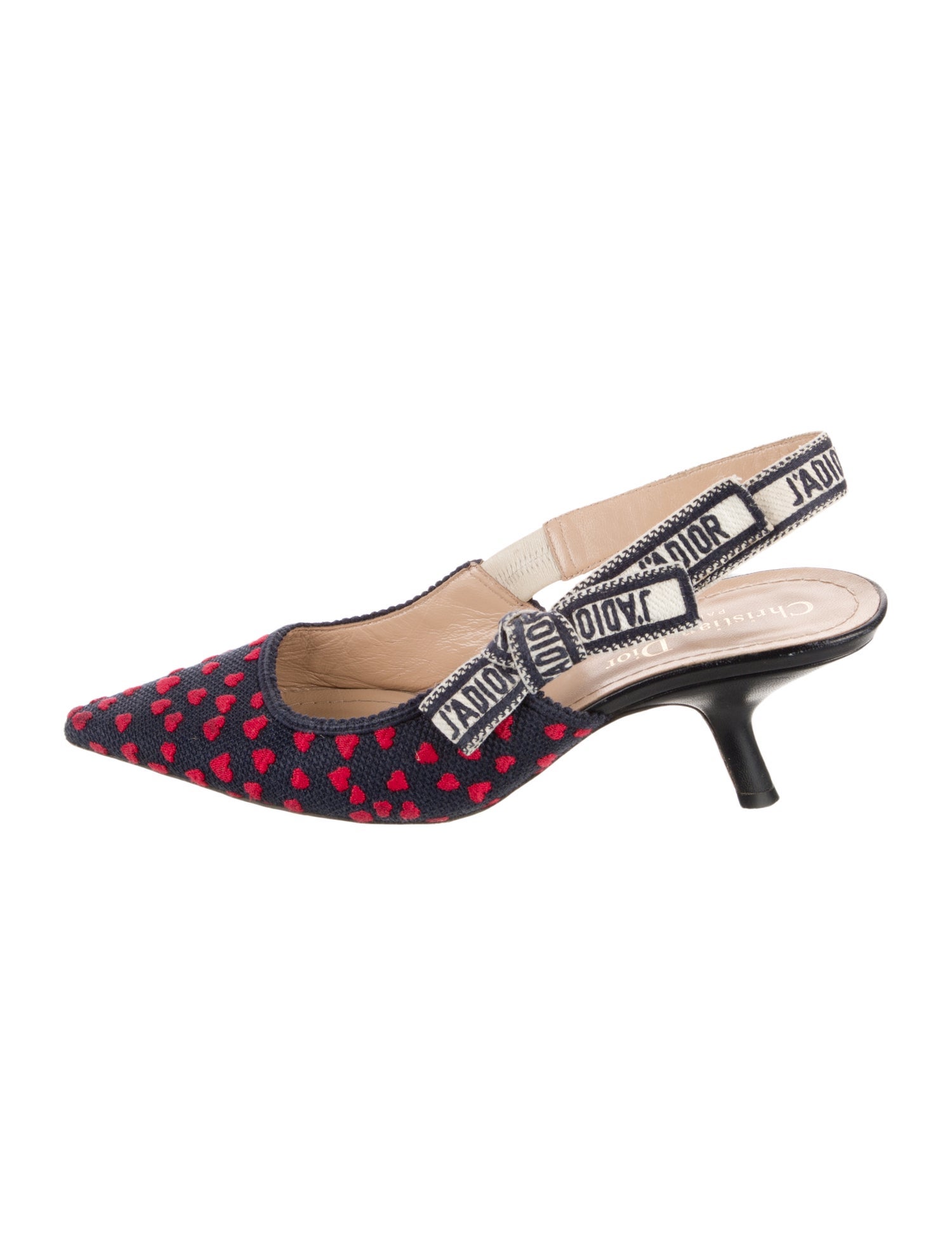 Christian Dior Printed Bow Accents Slingback Pumps