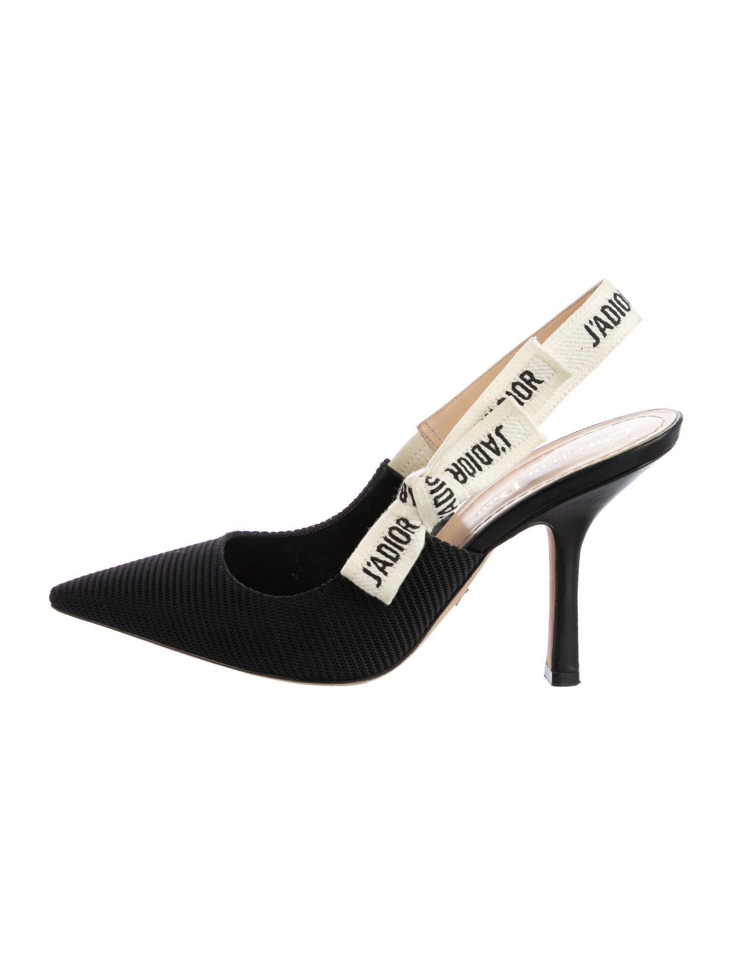 Christian Dior Graphic Print Bow Accents Slingback Pumps