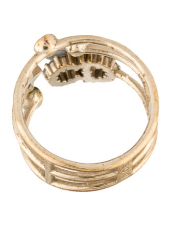 Christian Dior Crystal Shiny D Ring