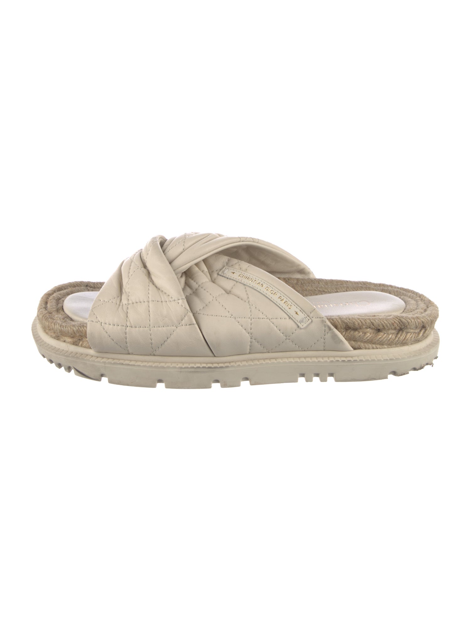 Christian Dior Cannage Pattern Leather Espadrilles