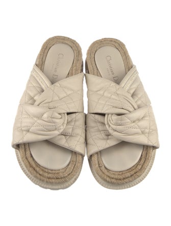 Christian Dior Cannage Pattern Leather Espadrilles