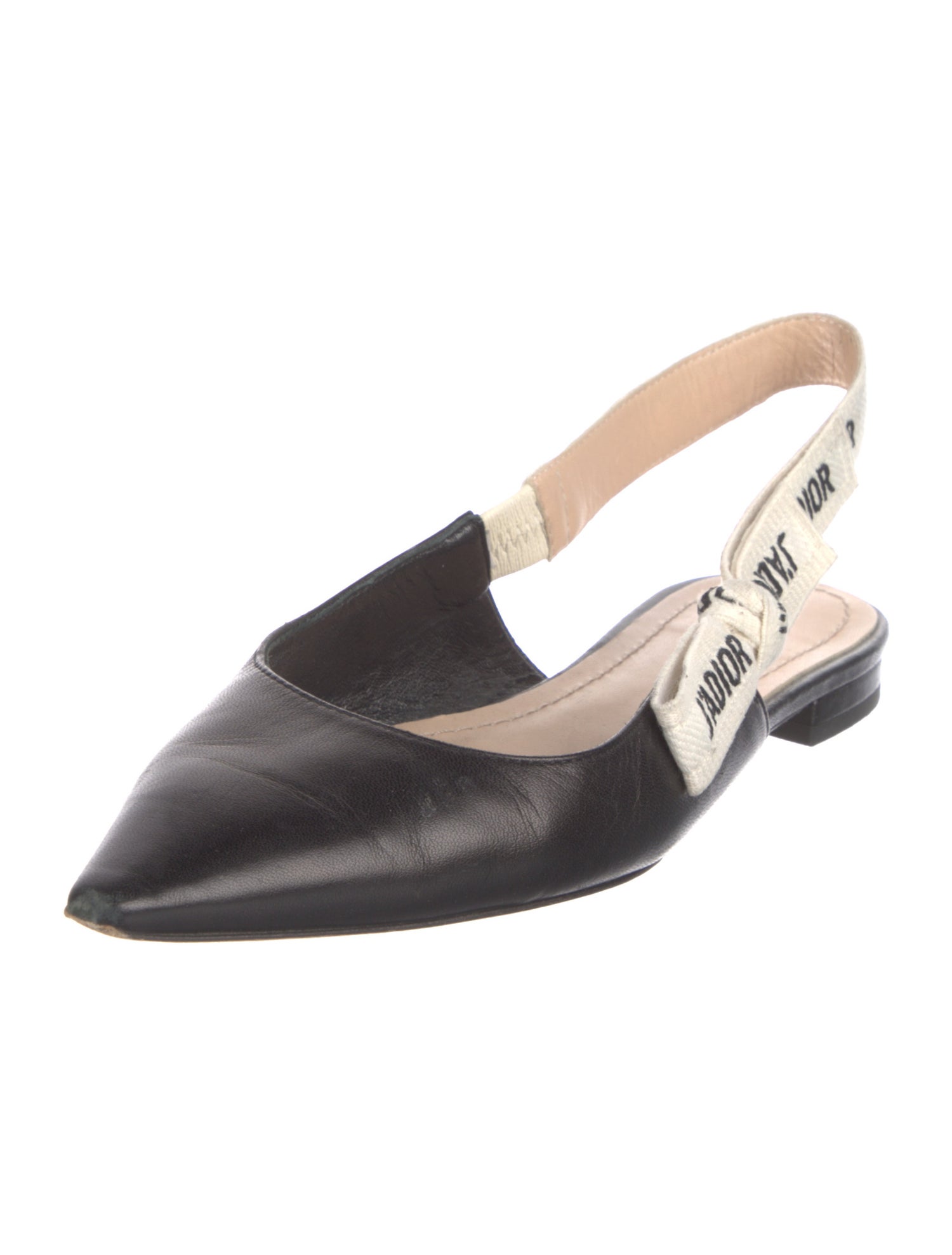 Christian Dior Leather Printed Slingback Flats
