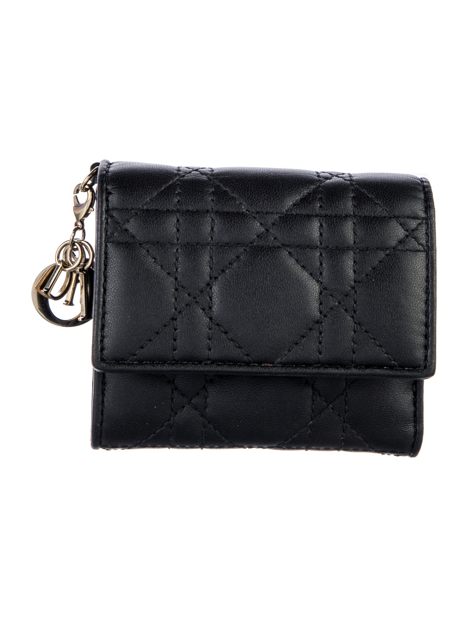 Christian Dior Lady Dior Cannage Card Case Cannage Pattern Bifold Wallet