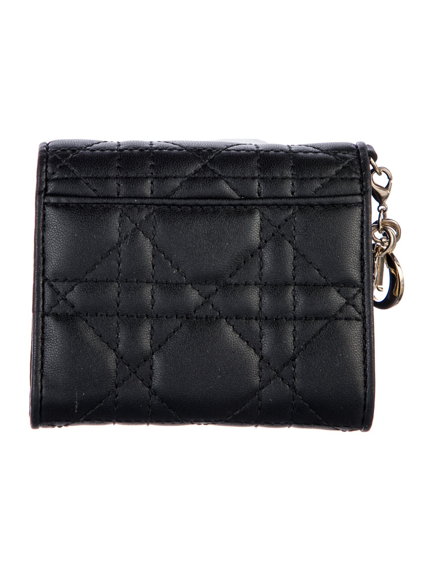 Christian Dior Lady Dior Cannage Card Case Cannage Pattern Bifold Wallet