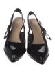 Christian Dior Patent Leather Bow Accents Slingback Pumps