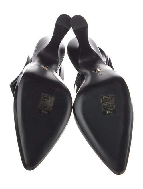 Christian Dior Patent Leather Bow Accents Slingback Pumps