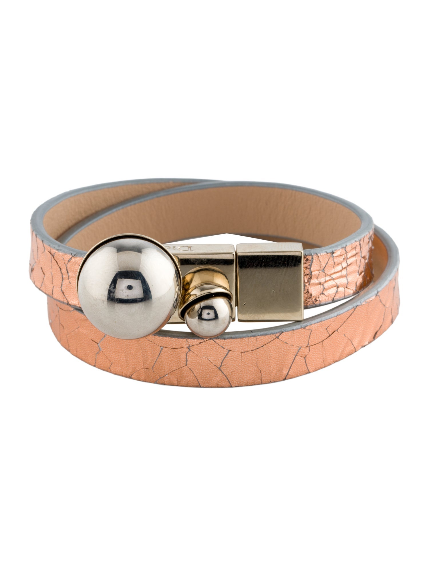 Christian Dior Leather Mise En Dior Wrap Bracelet