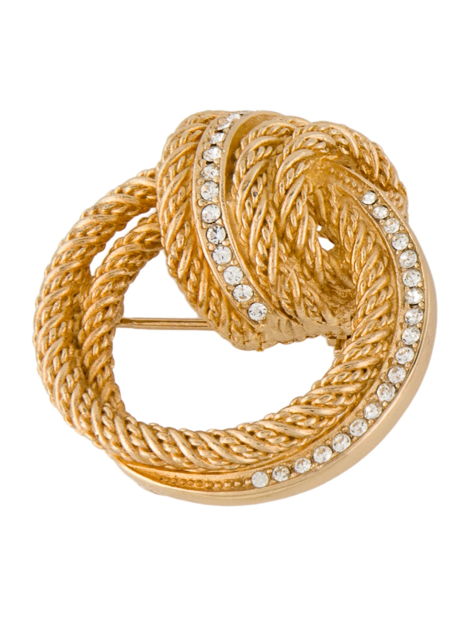 Christian Dior Vintage Crystal Rope Knot Pin Brooch
