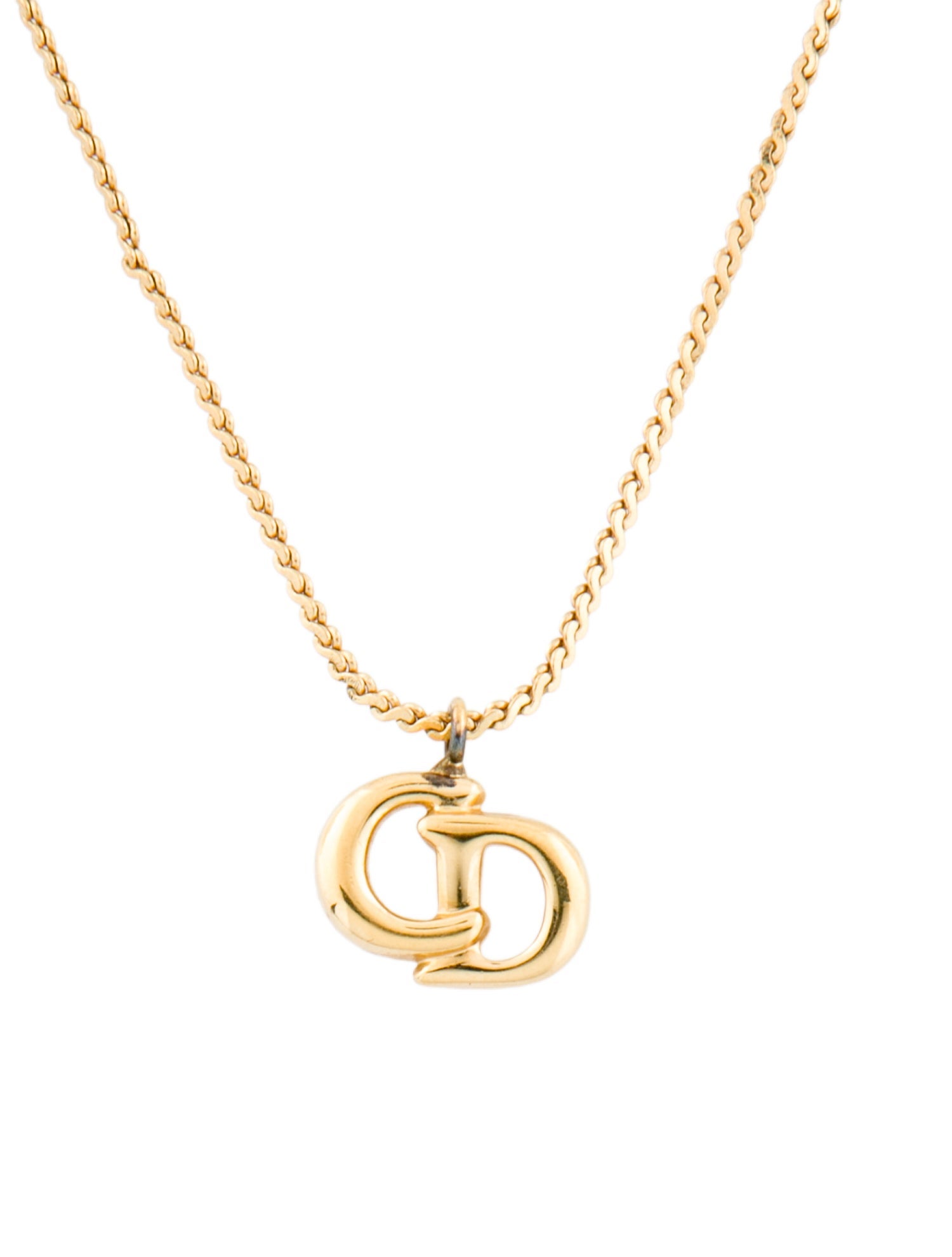 Christian Dior Vintage CD Pendant Necklace