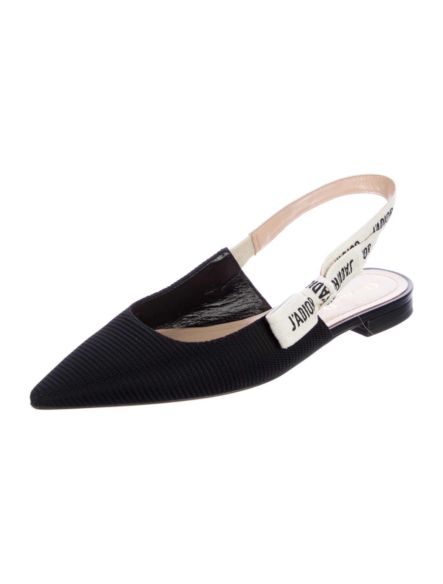 Christian Dior Printed Bow Accents Slingback Flats