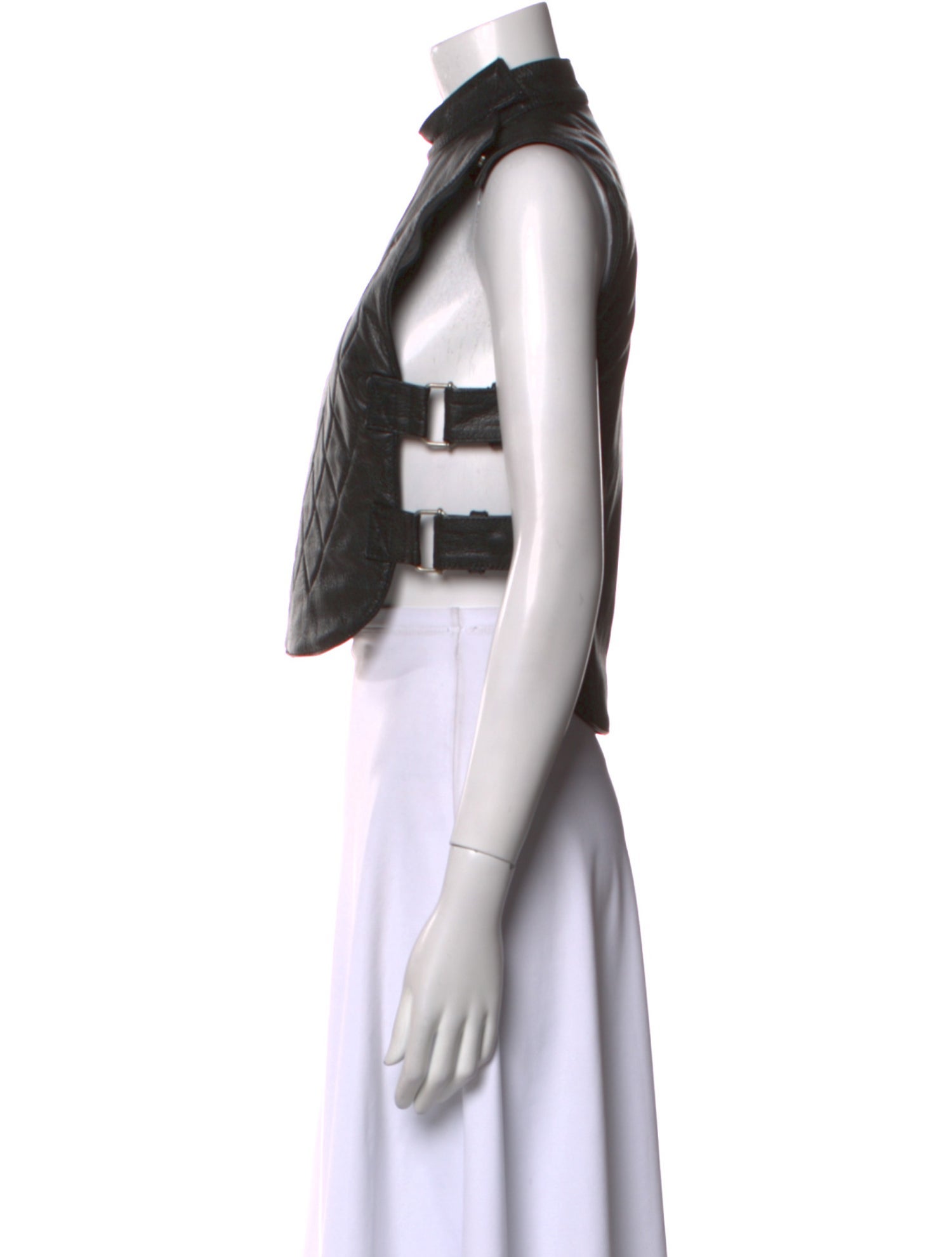 Christian Dior Leather Mock Neck Crop Top