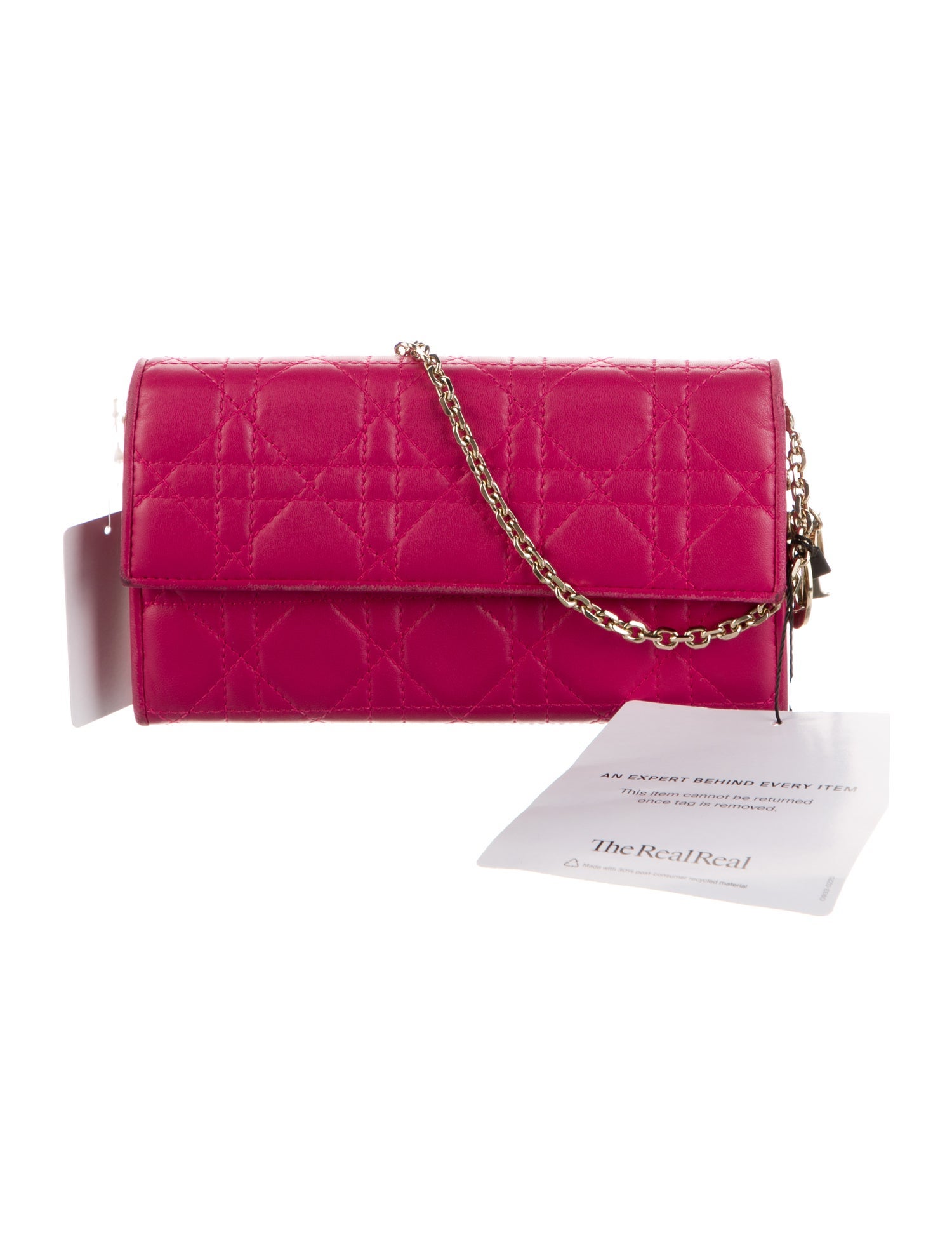 Christian Dior Cannage Pattern Leather Continental Wallet