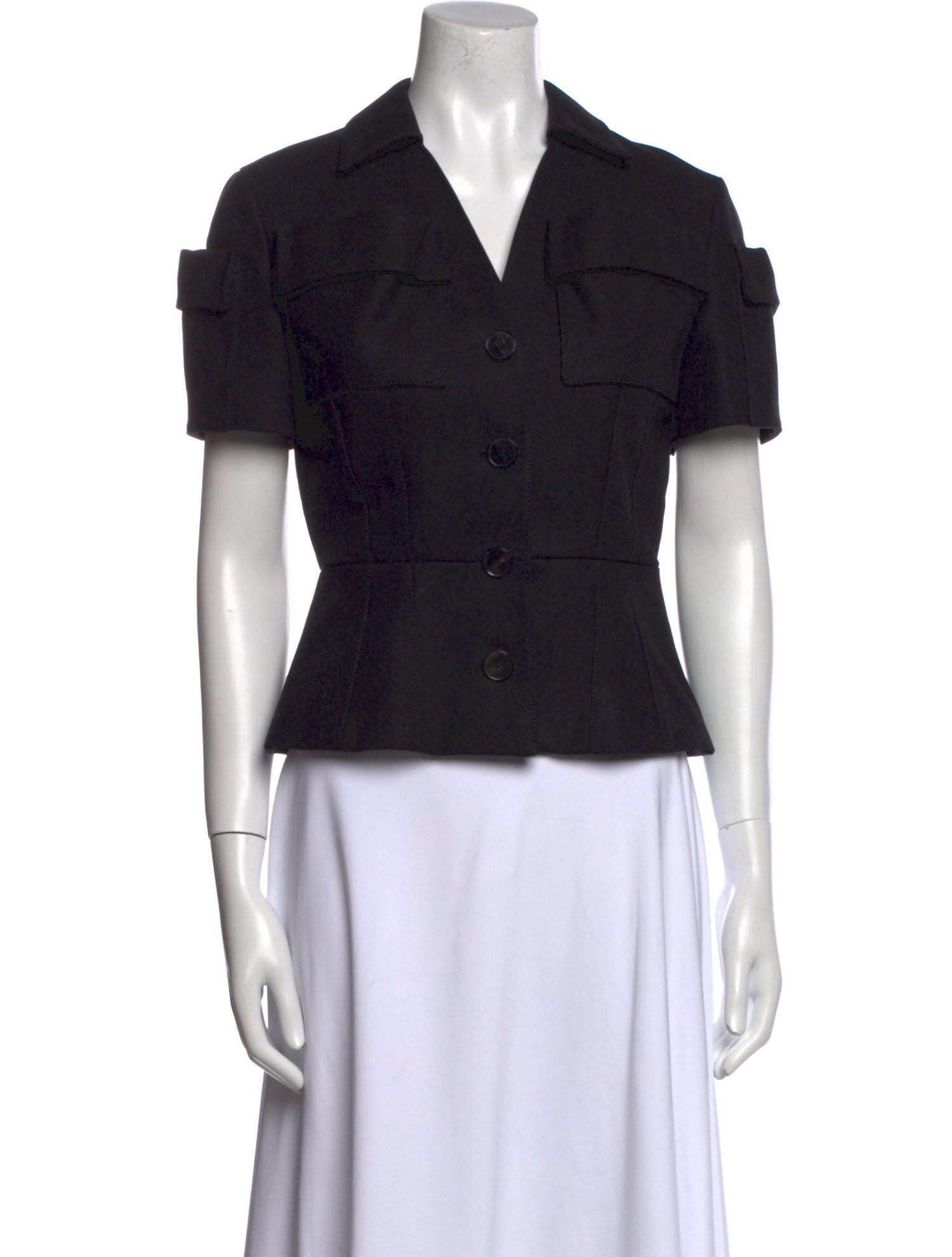 Christian Dior Short Sleeve Button-Up Top