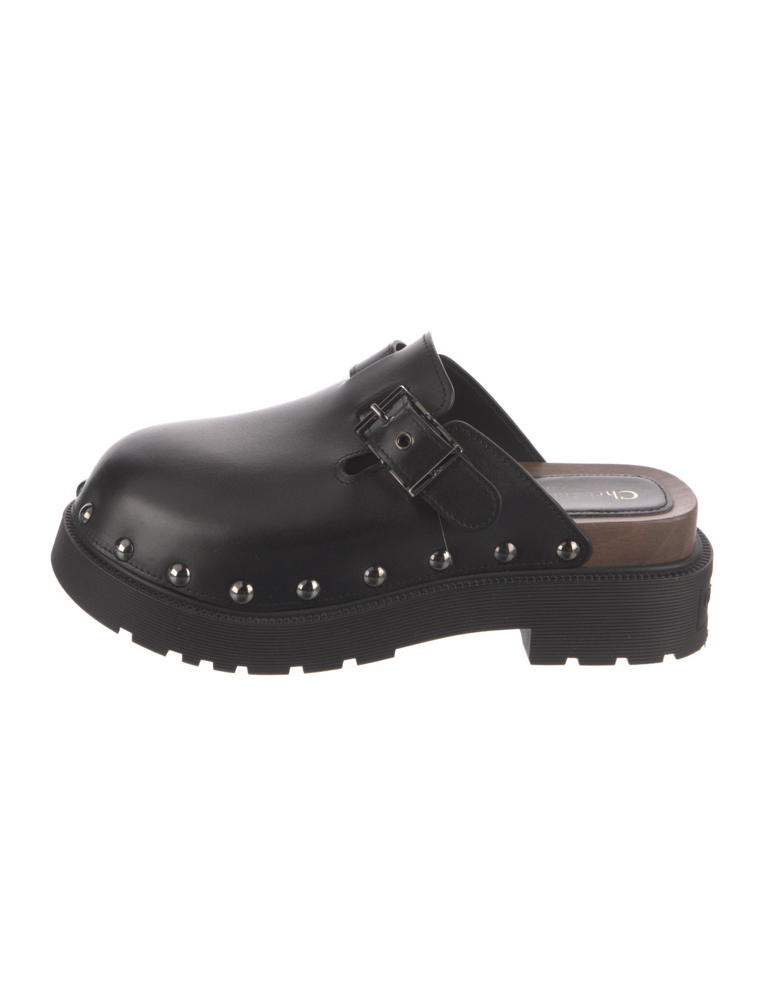 Christian Dior Leather Studded Accents Mules