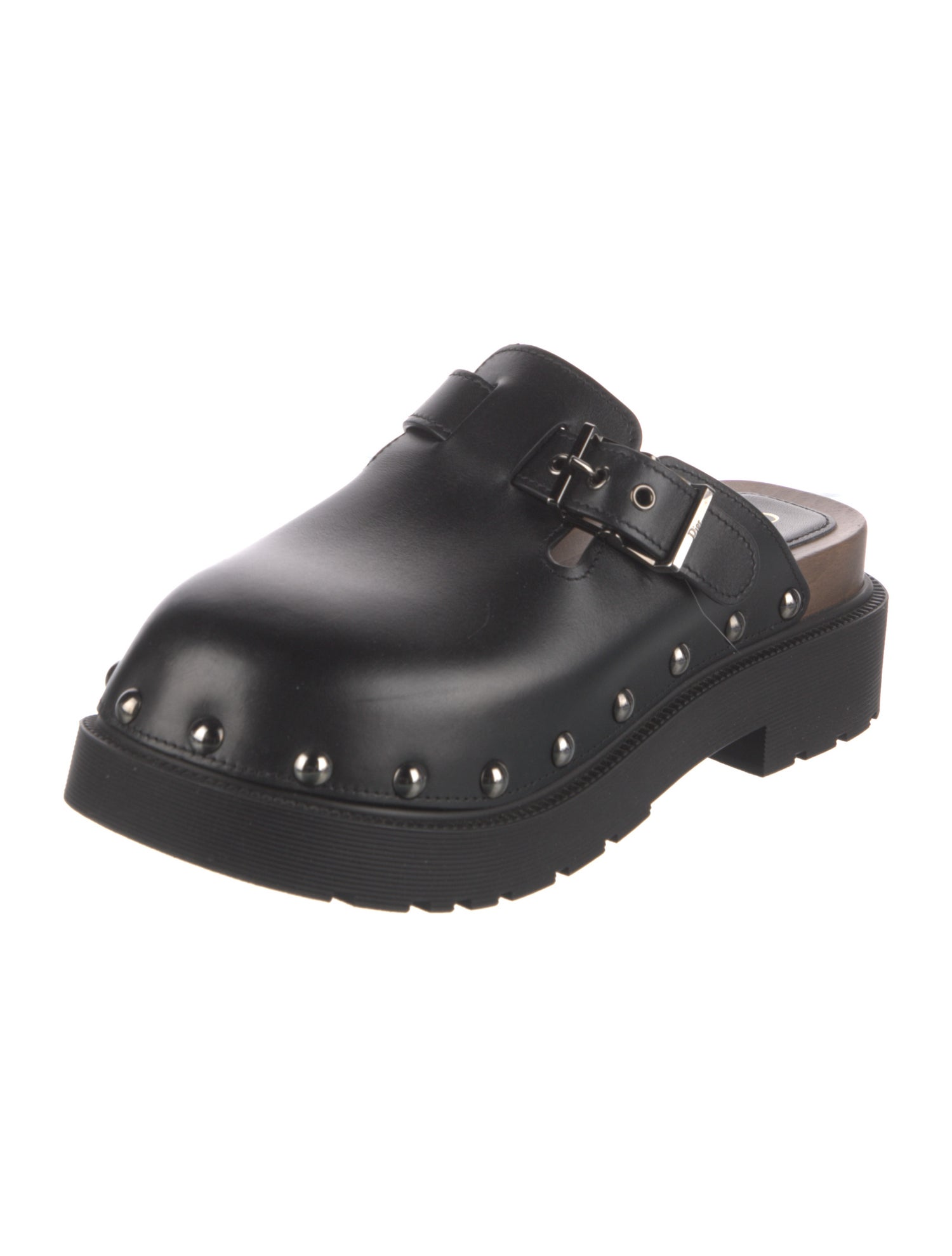 Christian Dior Leather Studded Accents Mules