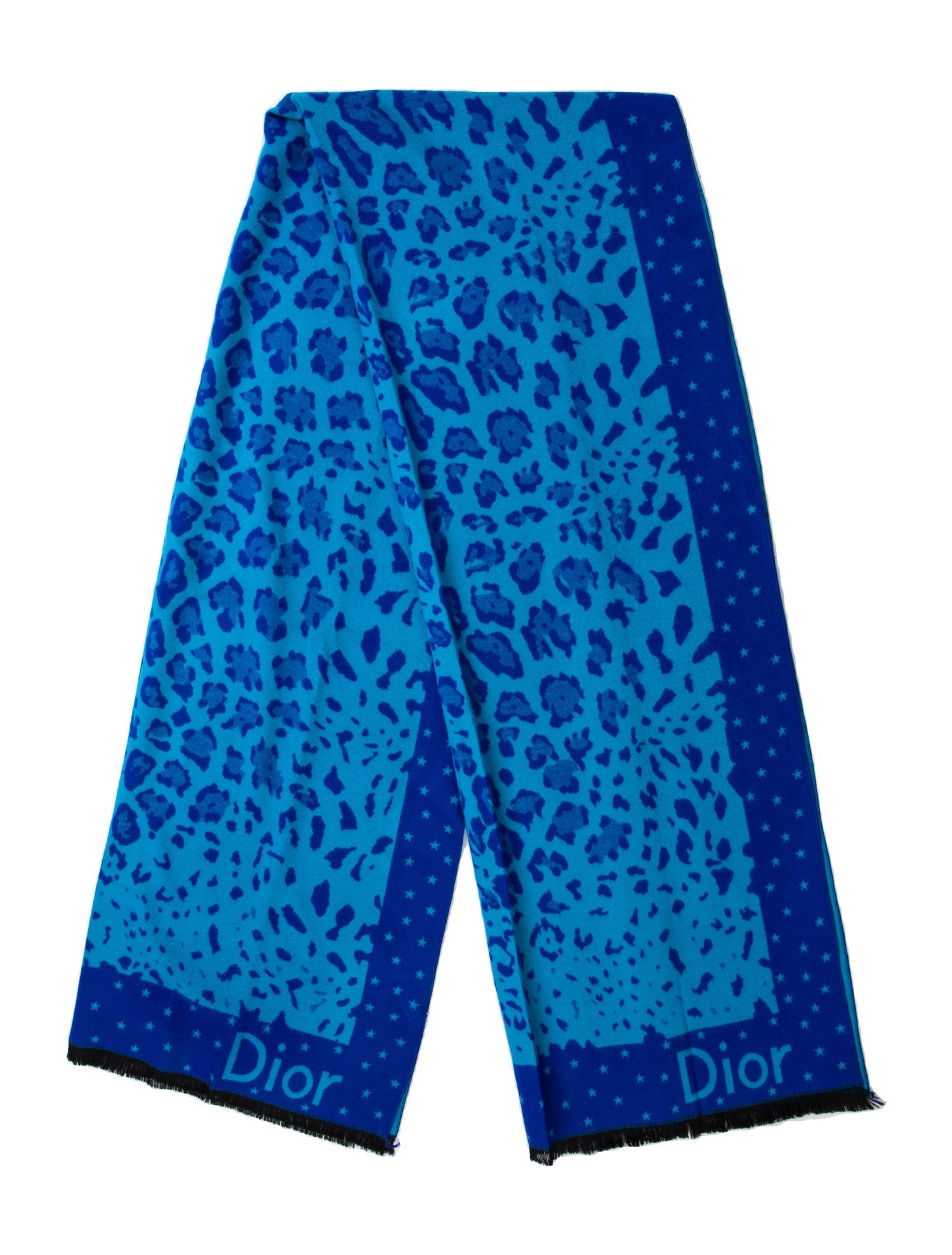 Christian Dior Wool Animal Print Scarf