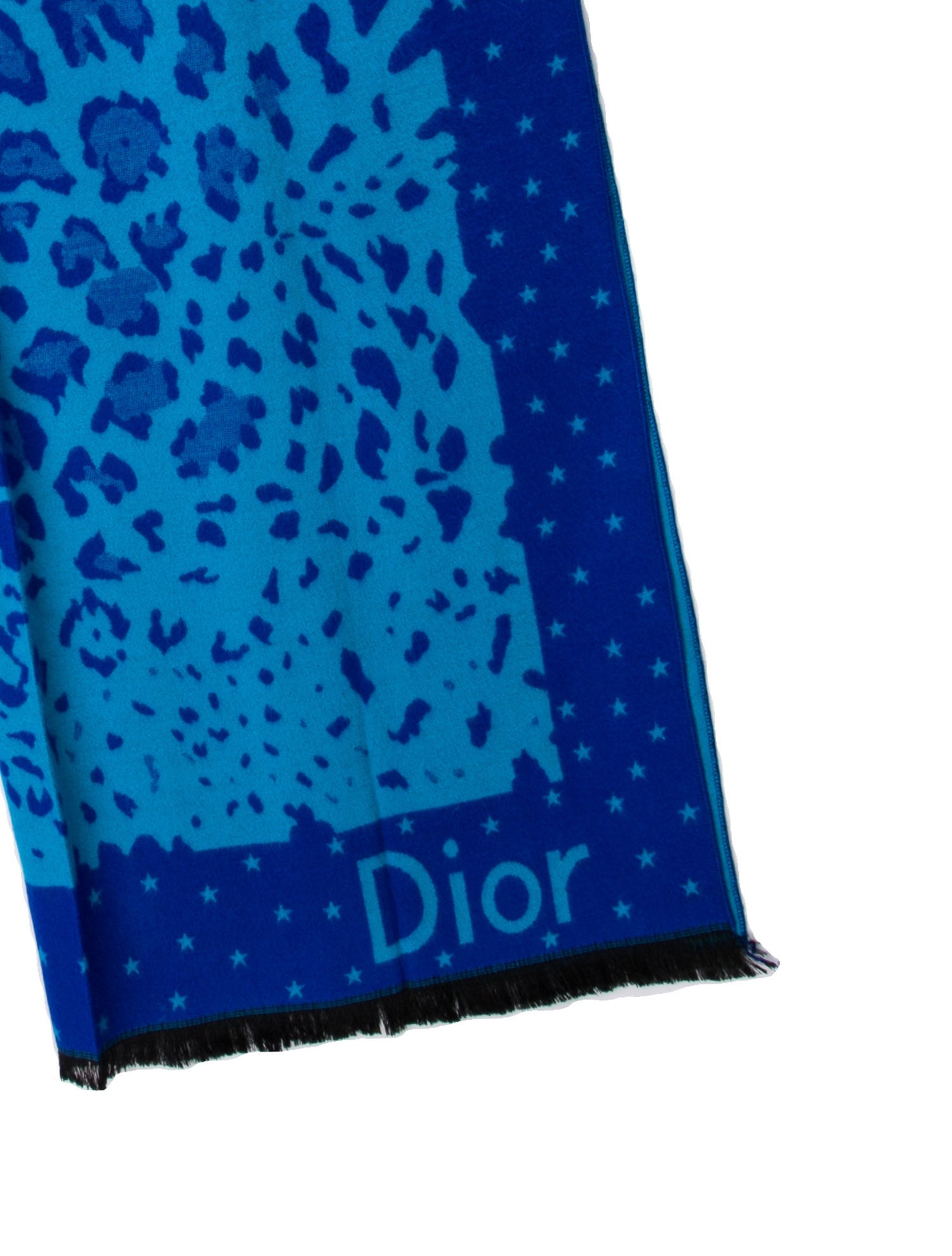 Christian Dior Wool Animal Print Scarf
