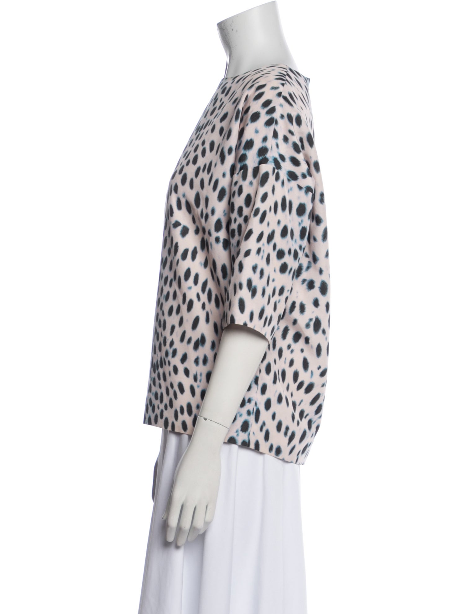 Christian Dior Animal Print Bateau Neckline Blouse