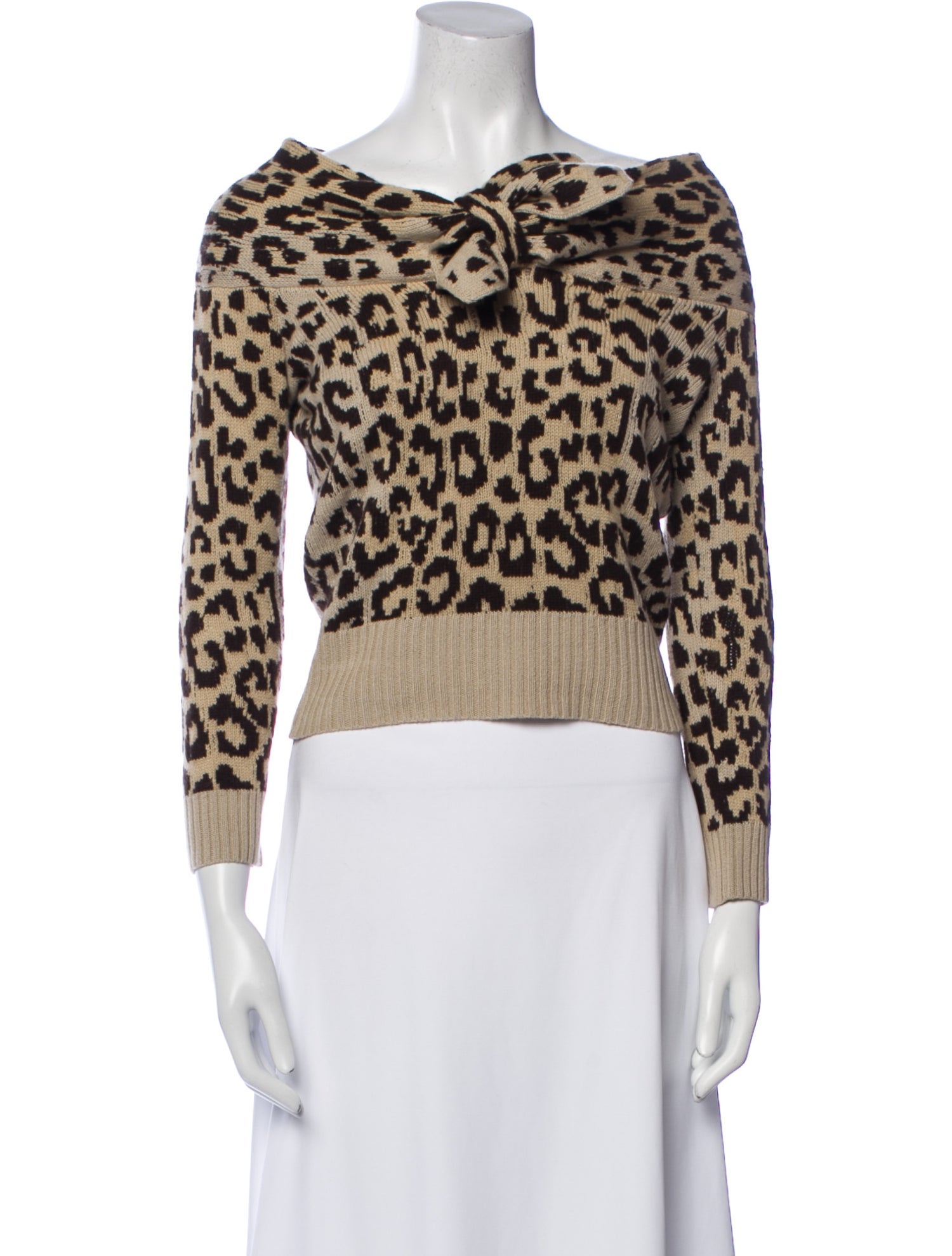 Christian Dior Cashmere Animal Print Sweater