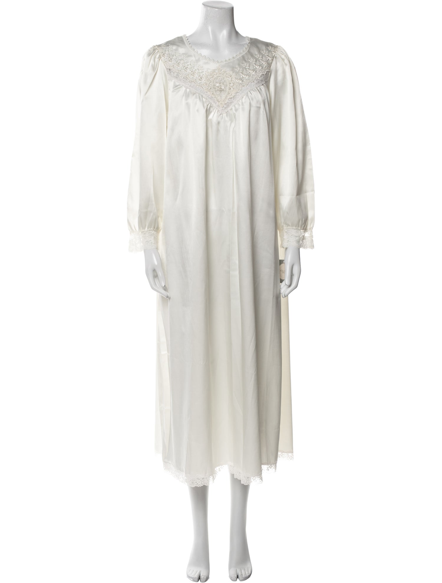 Christian Dior Lace Trim Embellishment Nightgown