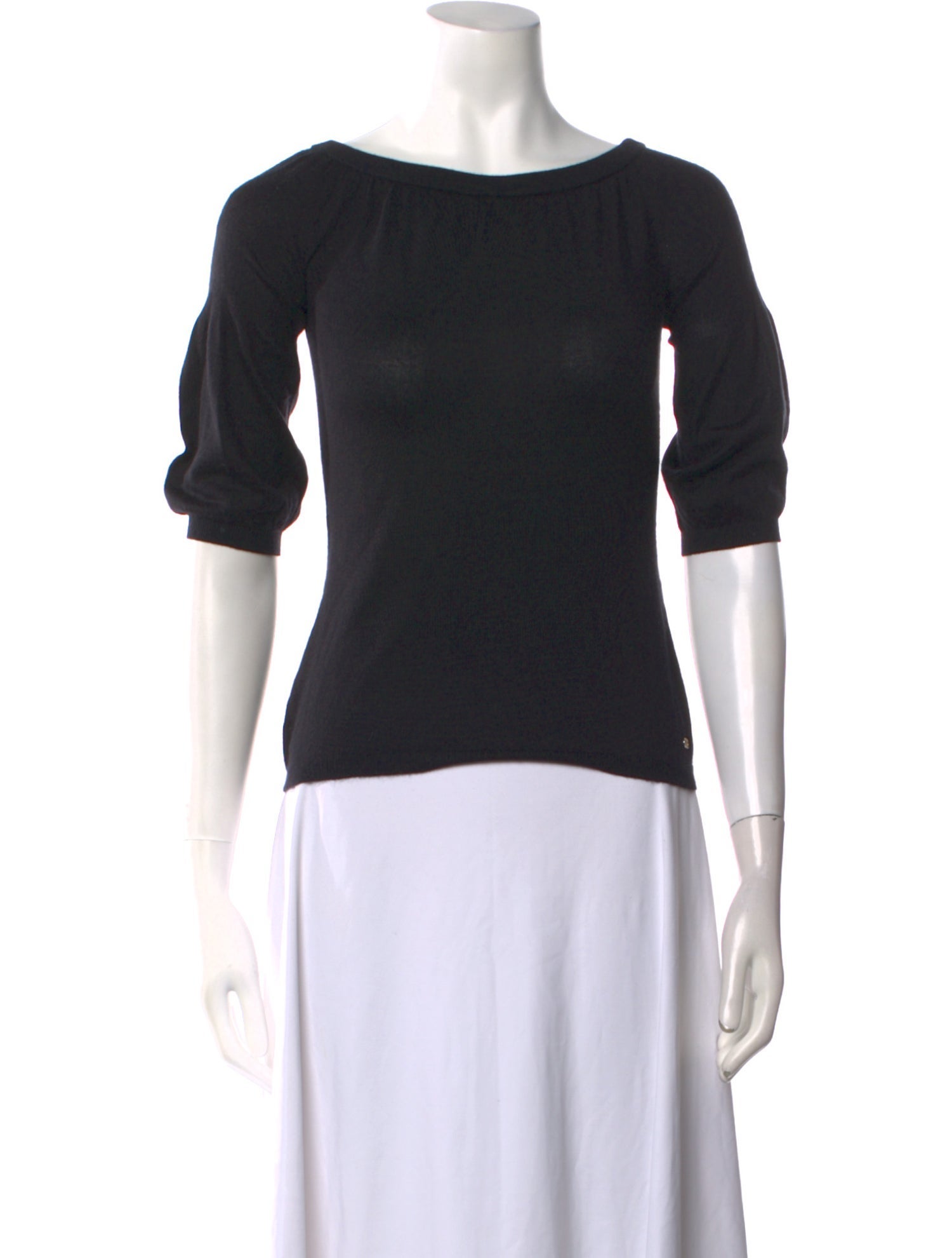 Christian Dior Cashmere Bateau Neckline Top