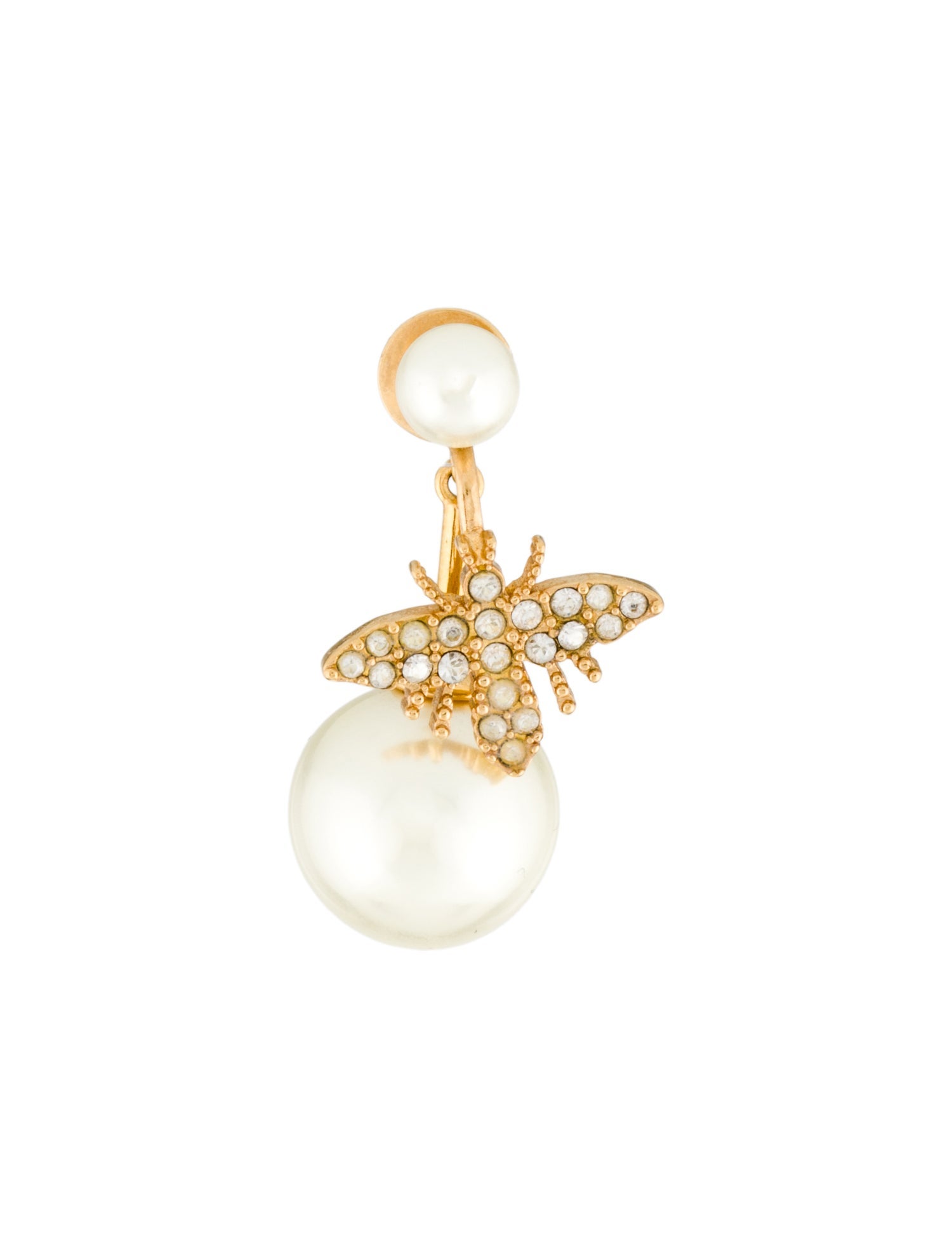 Christian Dior Crystal & Faux Pearl My ABCDior Tribales Single Earring