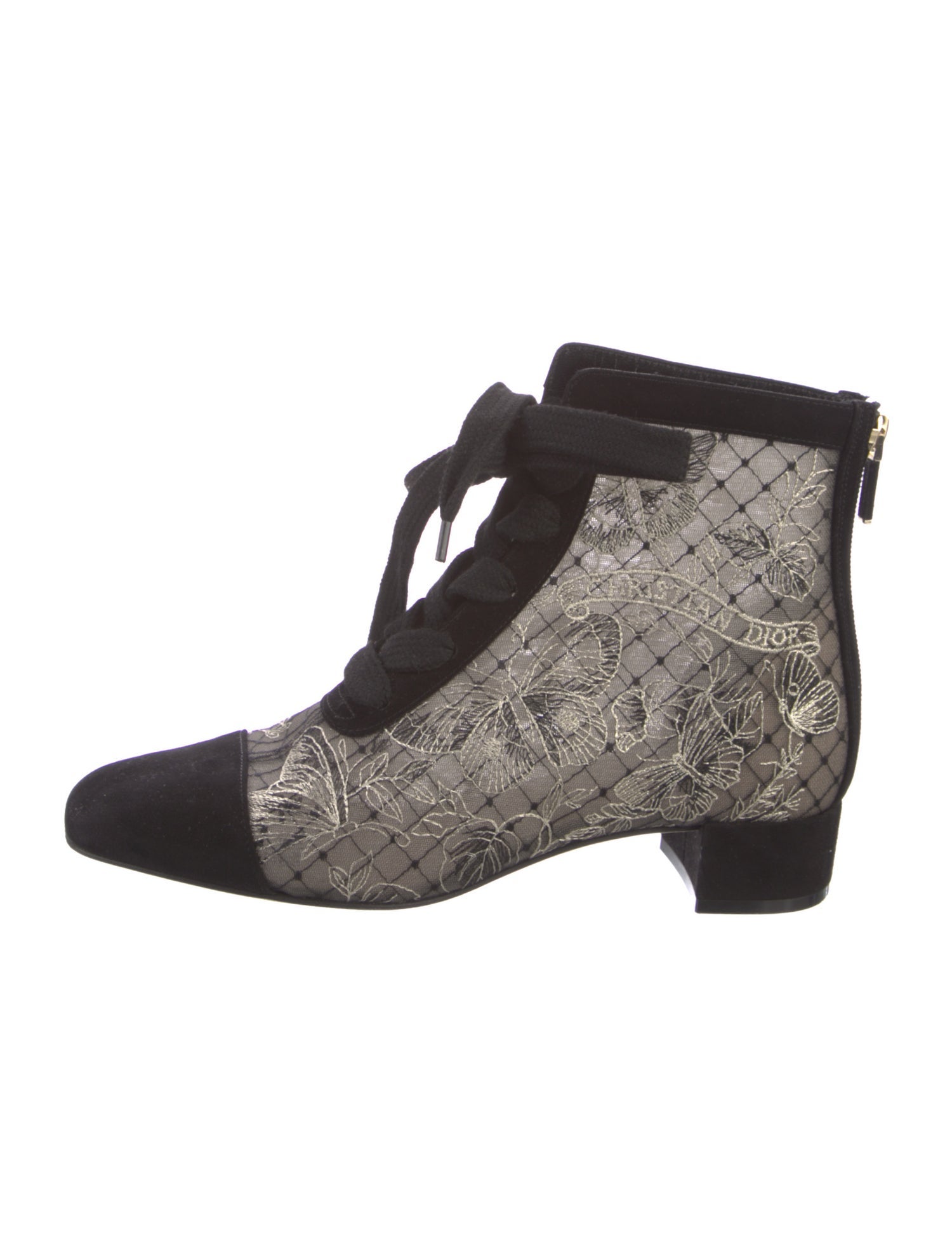 Christian Dior Suede Lace-Up Boots