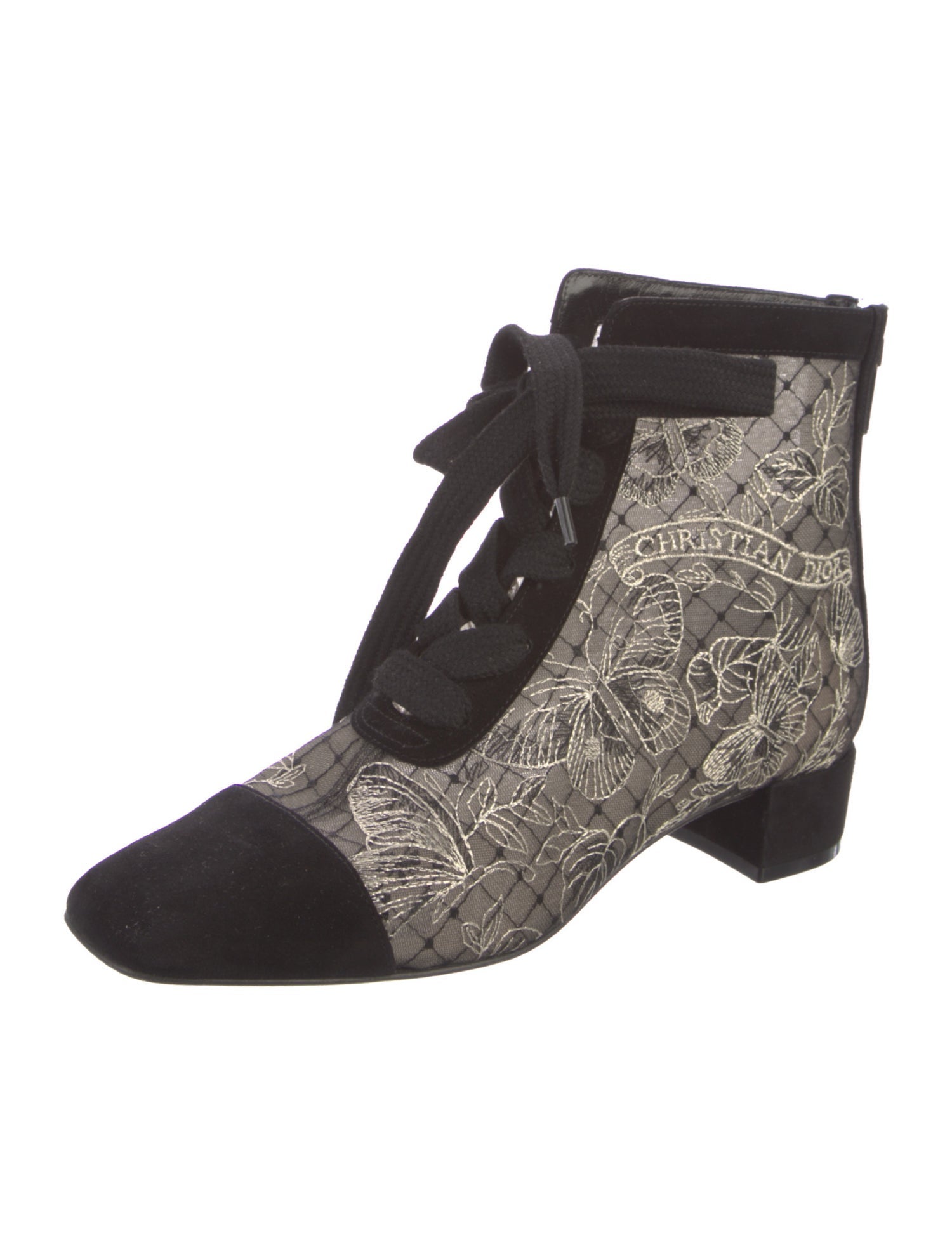 Christian Dior Suede Lace-Up Boots