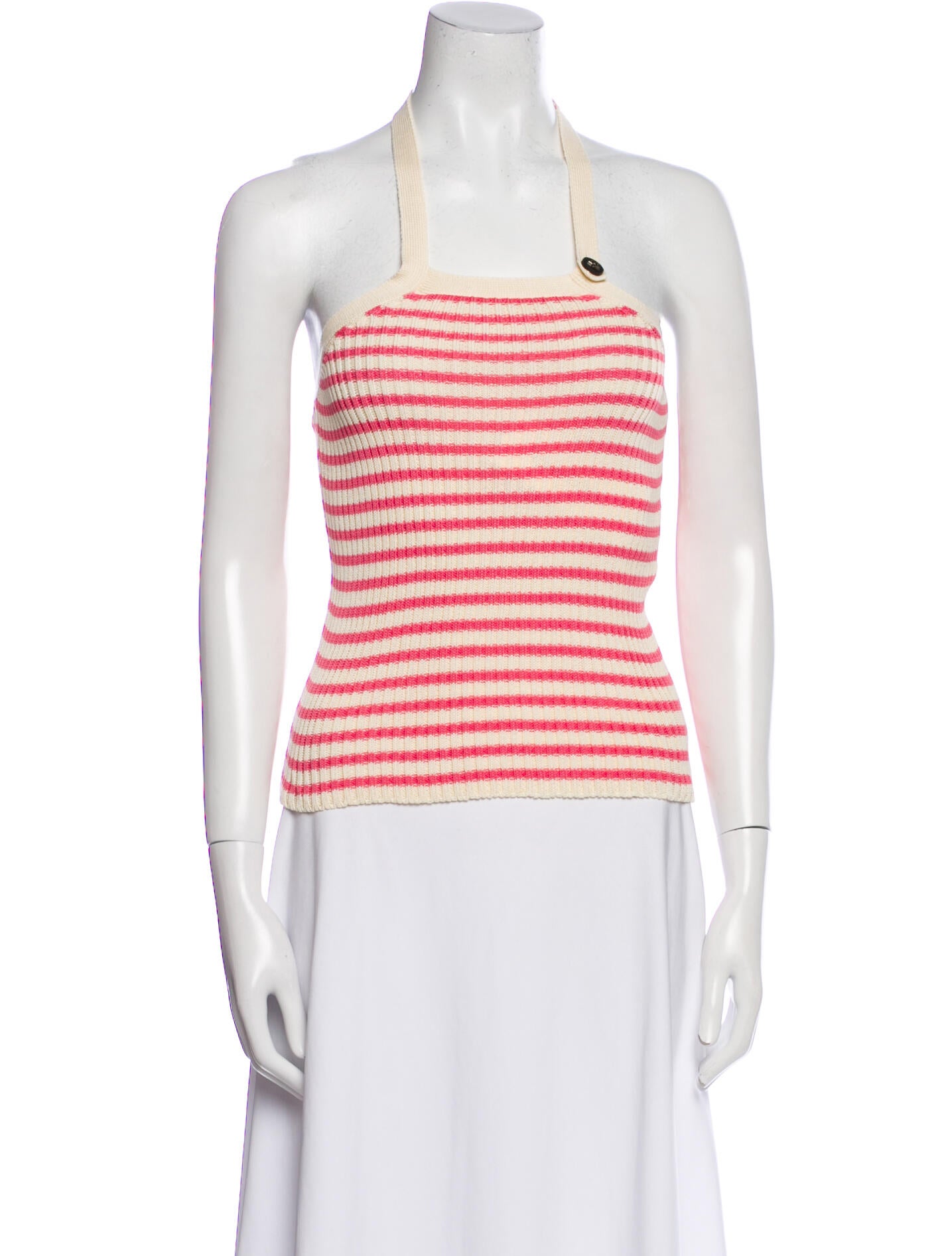 Christian Dior Striped Square Neckline Top