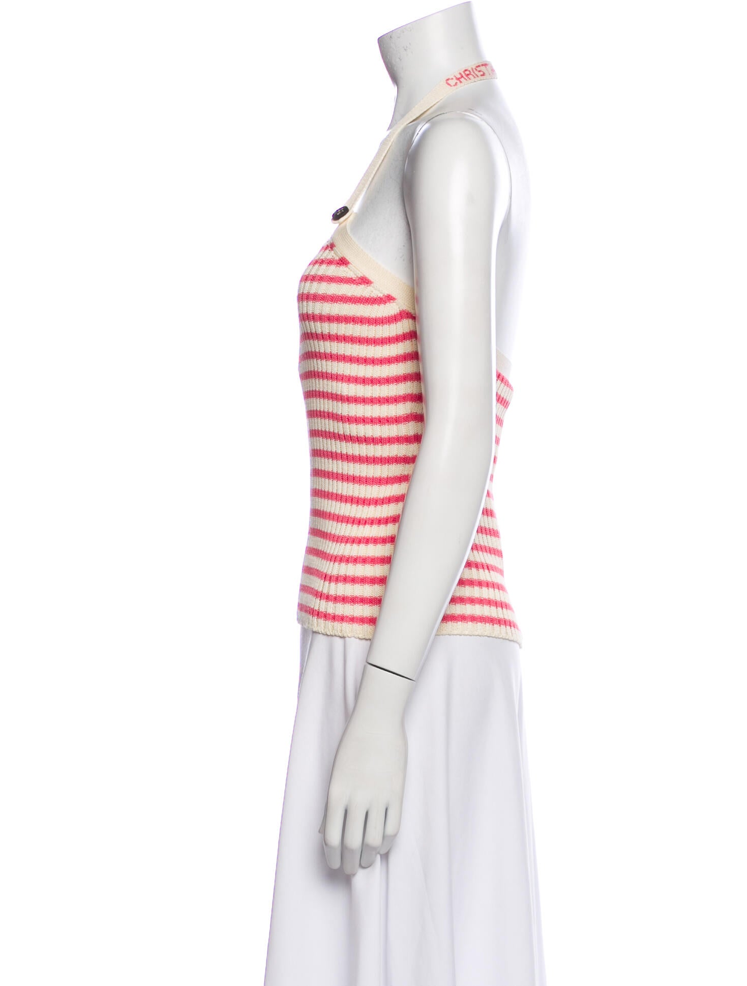 Christian Dior Striped Square Neckline Top