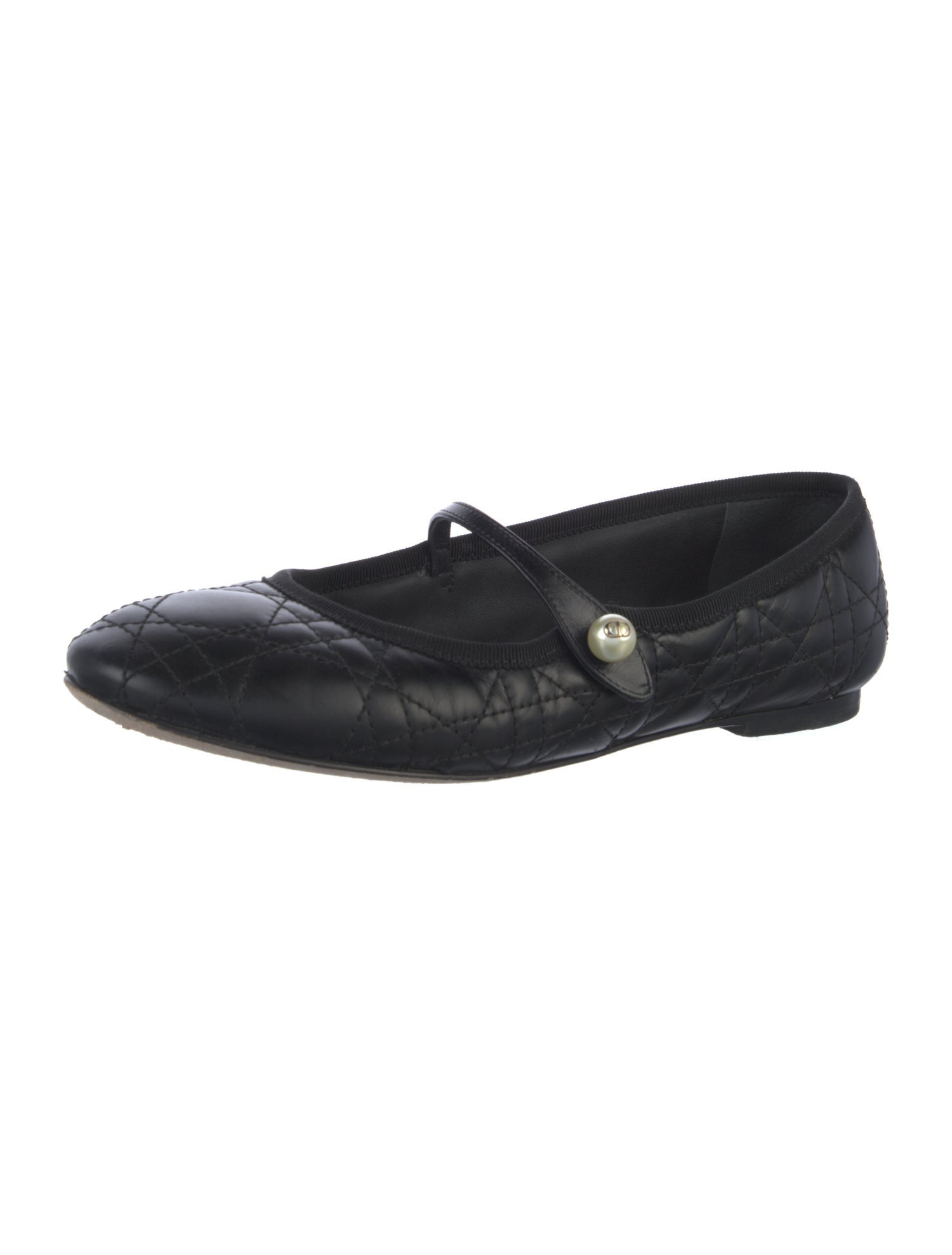 Christian Dior Cannage Pattern Leather Mary Jane Flats