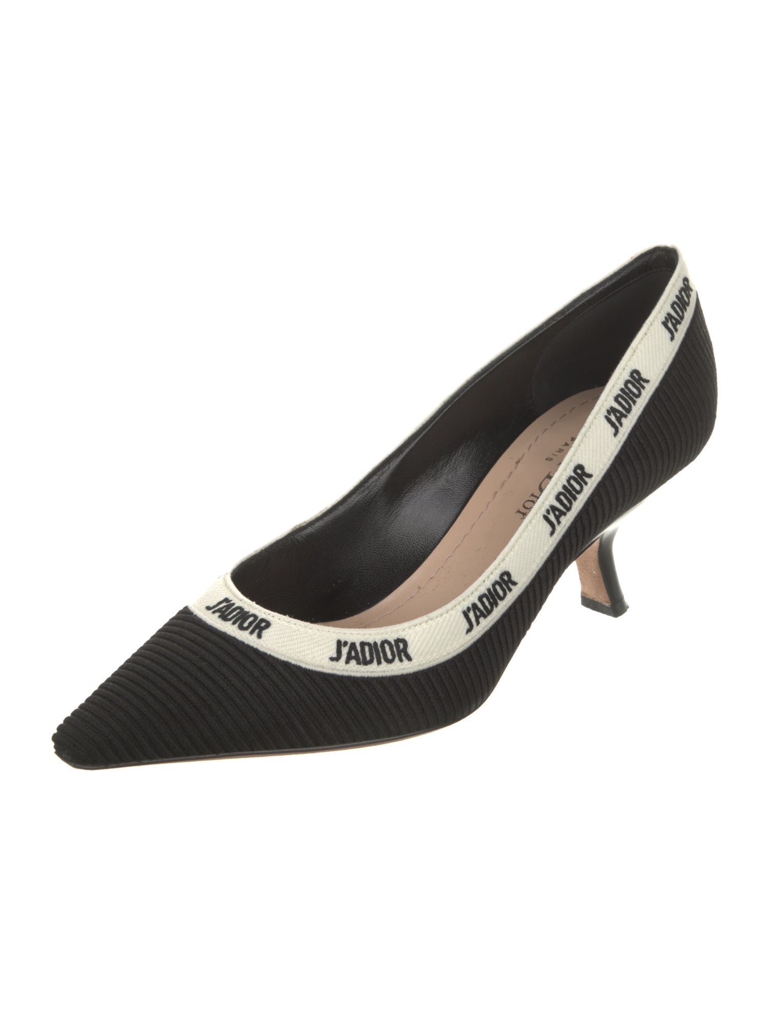 Christian Dior Graphic Print Embroidered Accent Slingback Pumps